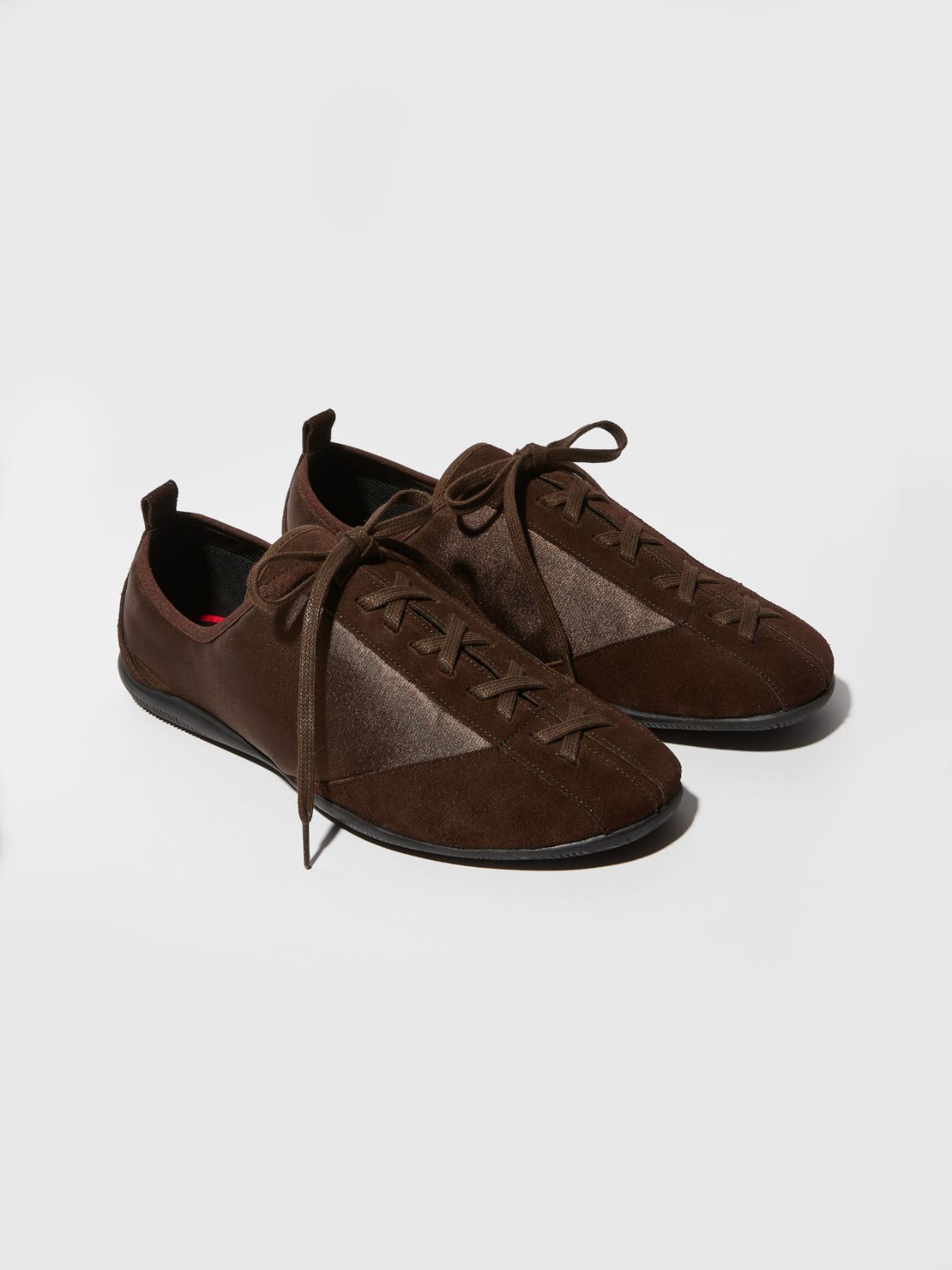 Satin and suede sneakers - CHOCOLATE - MAX&Co. - 3
