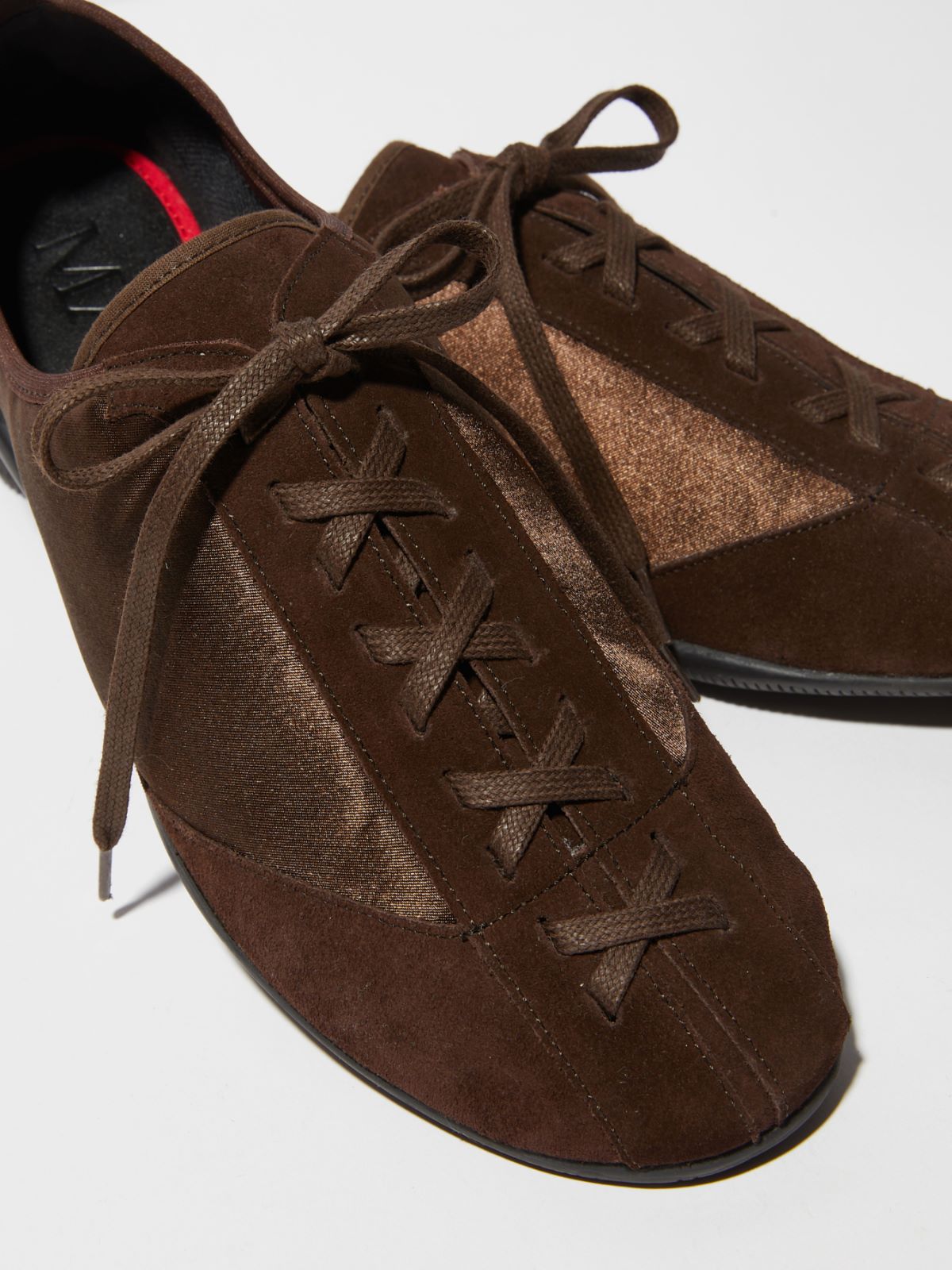 Satin and suede sneakers - CHOCOLATE - MAX&Co. - 4