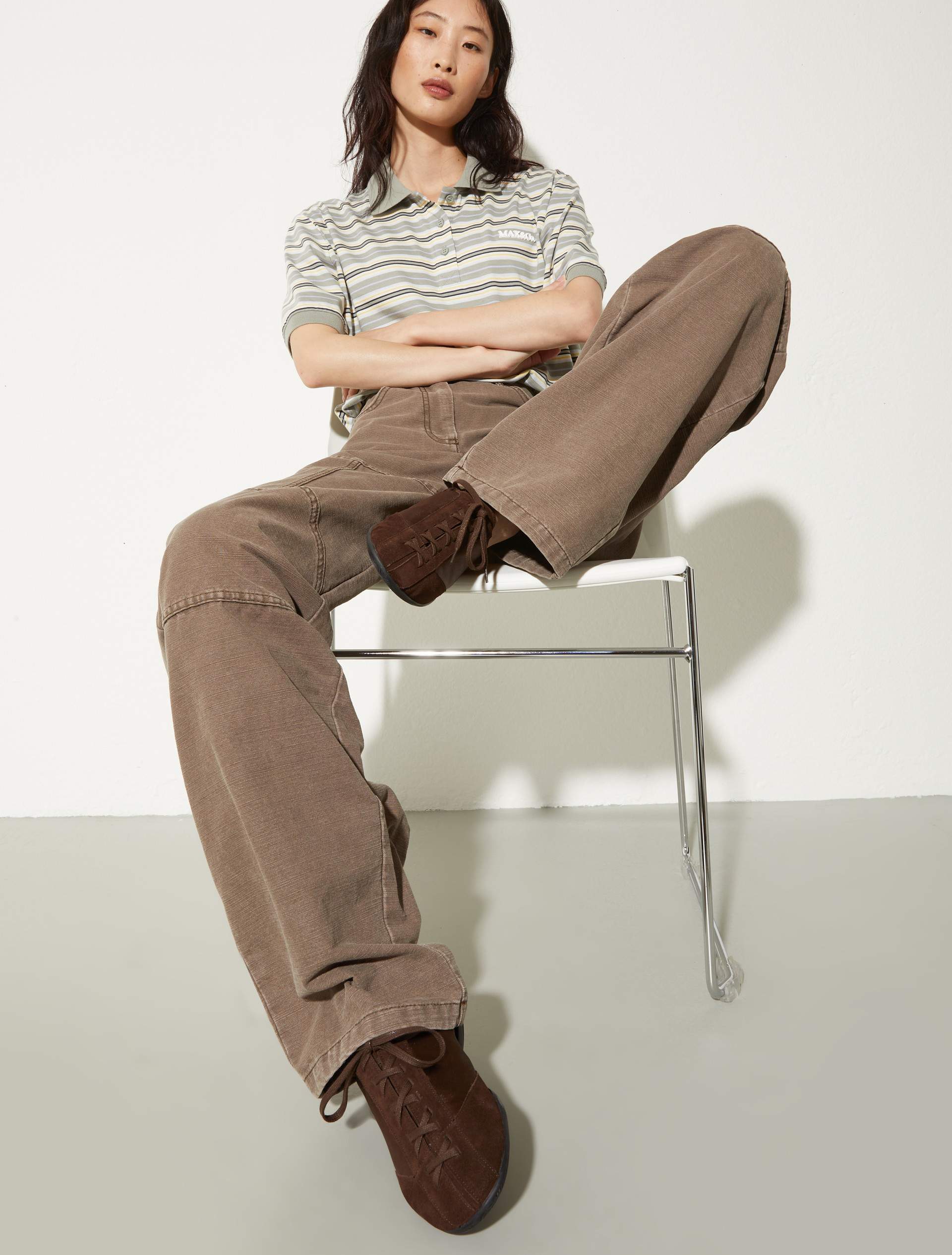 Satin and suede sneakers - CHOCOLATE - MAX&Co. - 5