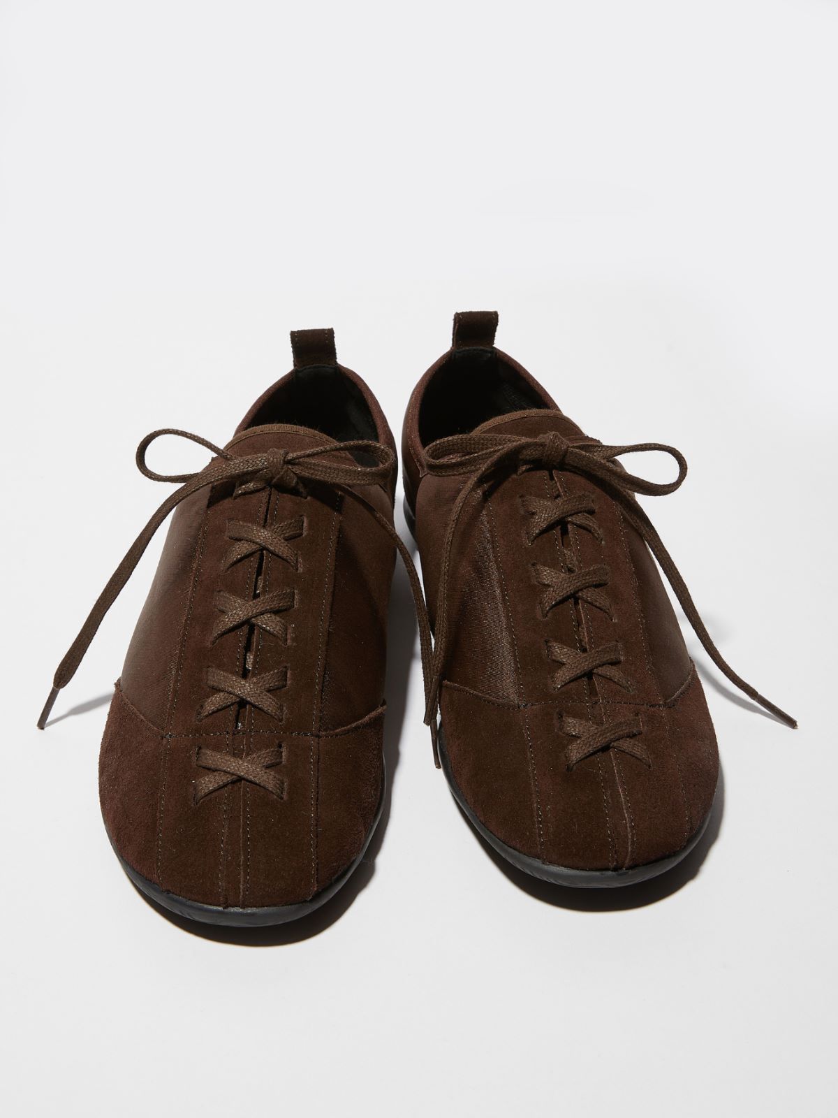 Satin and suede sneakers - CHOCOLATE - MAX&Co.