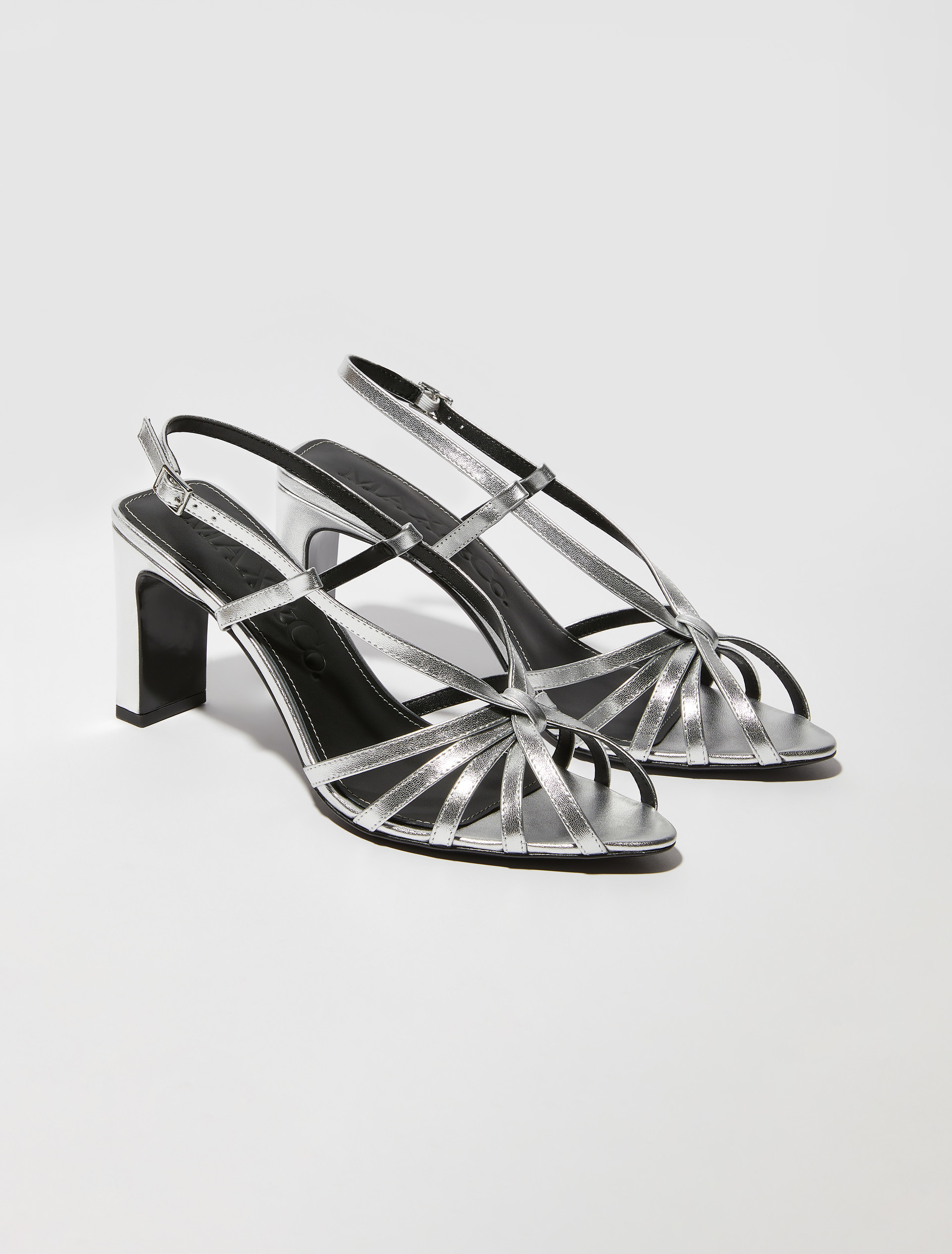 Laminated leather sandals - SILVER - MAX&Co. - 2