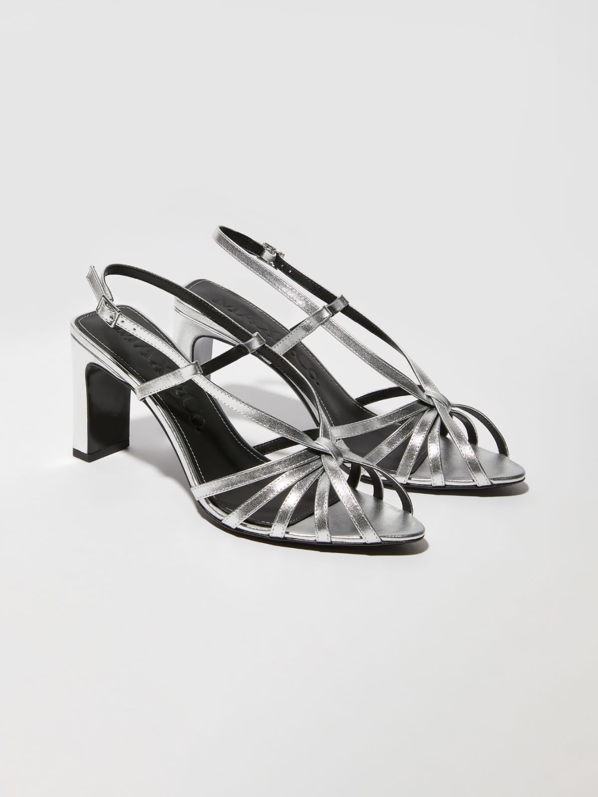 Laminated leather sandals - SILVER - MAX&Co. - 2