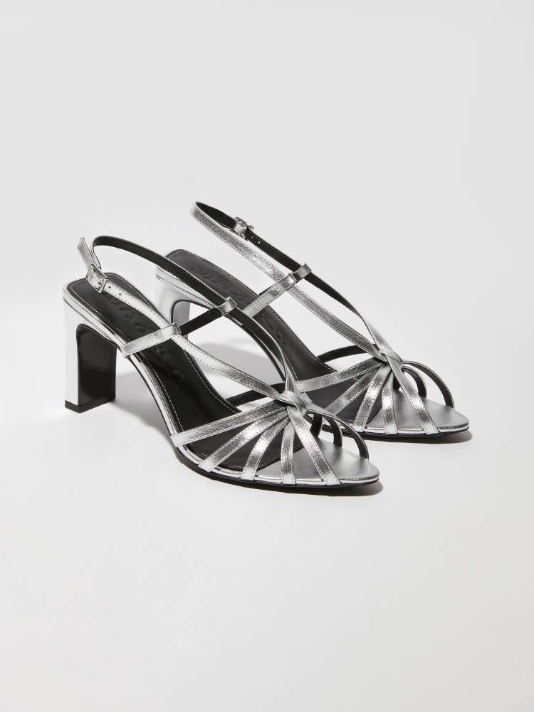 Laminated leather sandals - SILVER - MAX&Co.