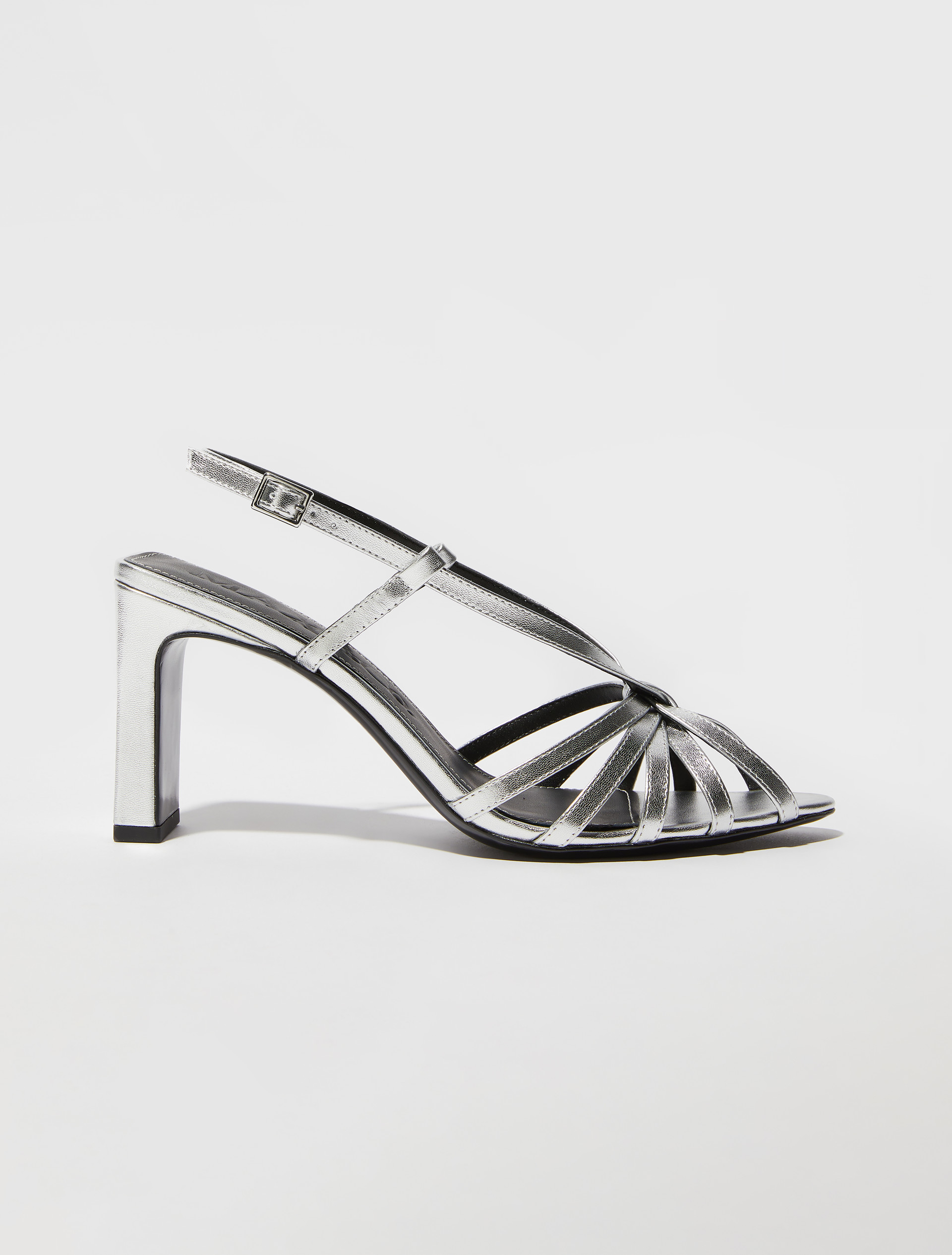 Laminated leather sandals - SILVER - MAX&Co. - 3