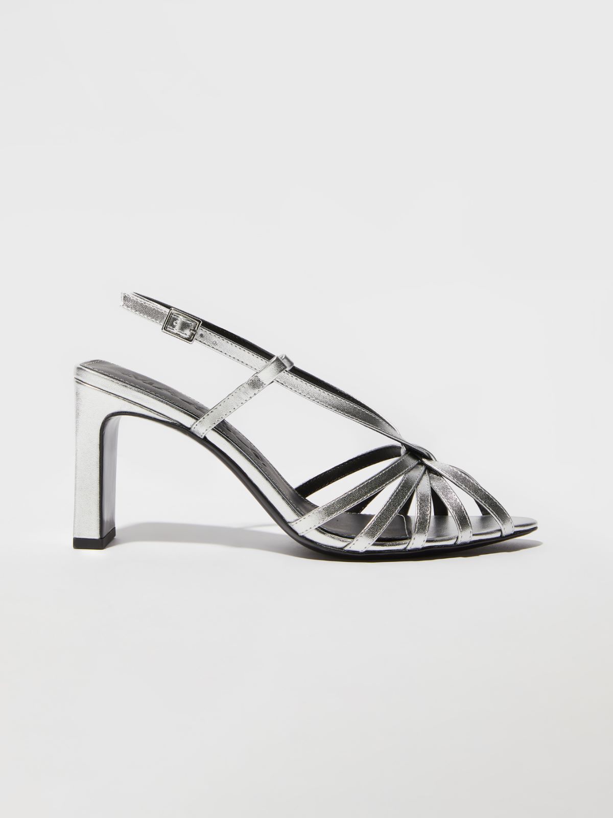 Laminated leather sandals - SILVER - MAX&Co. - 3