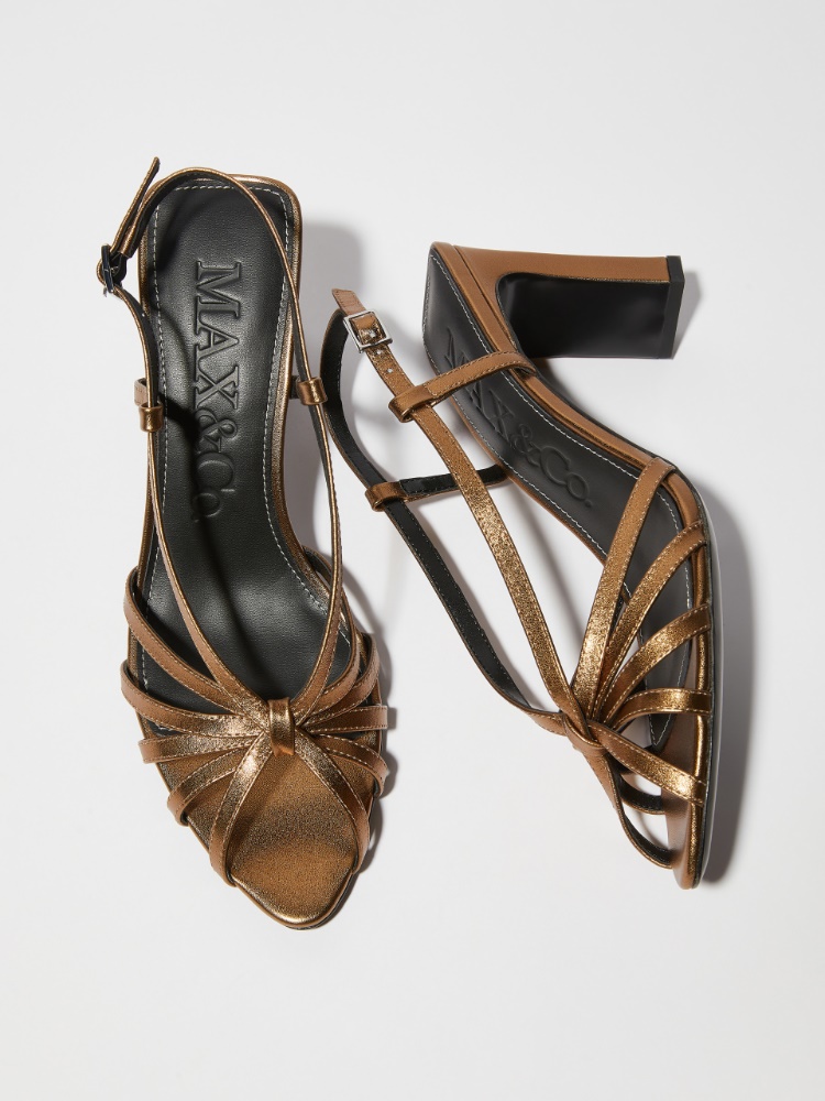 Laminated leather sandals - BRONZE - MAX&Co.