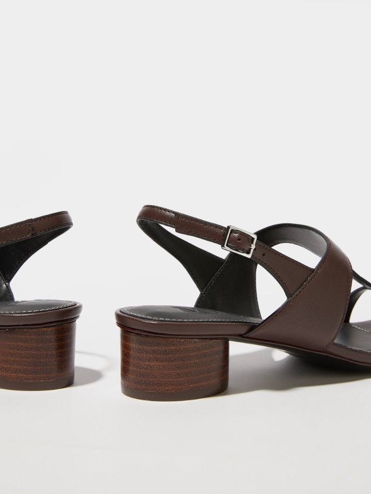 Midi-heel leather sandals - MAX&Co. - 3