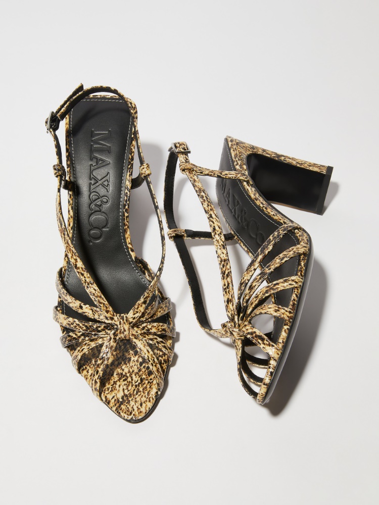 Sandalen aus Leder mit Pythonmuster Sandalen aus Leder mit Pythonmuster - BRAUN - MAX&Co.