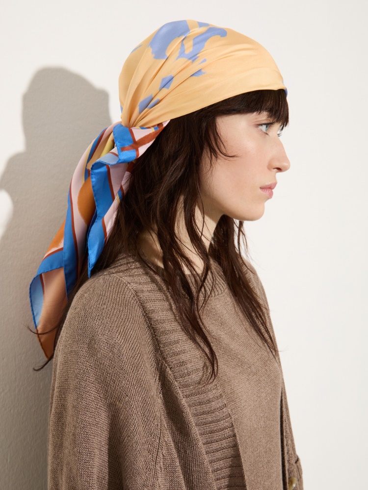 Floral silk-twill scarf - MULTICOLOUR - MAX&Co.