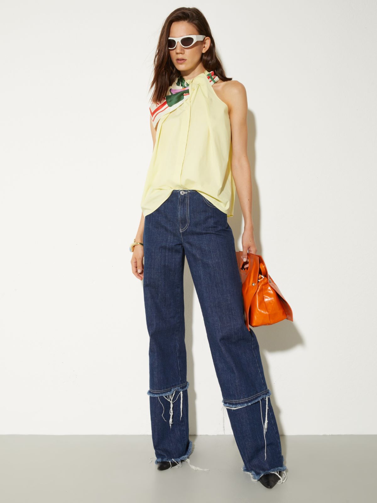 Floral silk-twill scarf - GREEN - MAX&Co. - 4