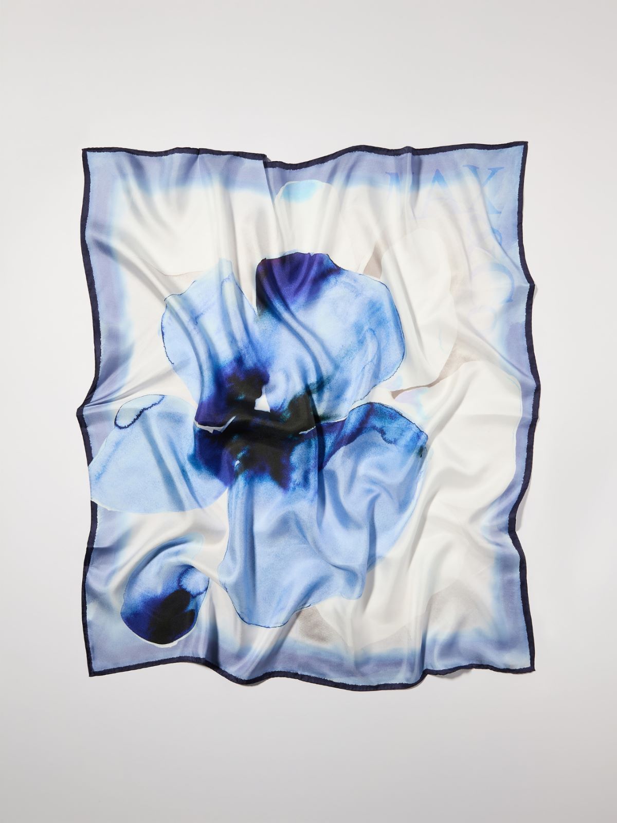 Floral silk-twill scarf - NAVY - MAX&Co. - 2