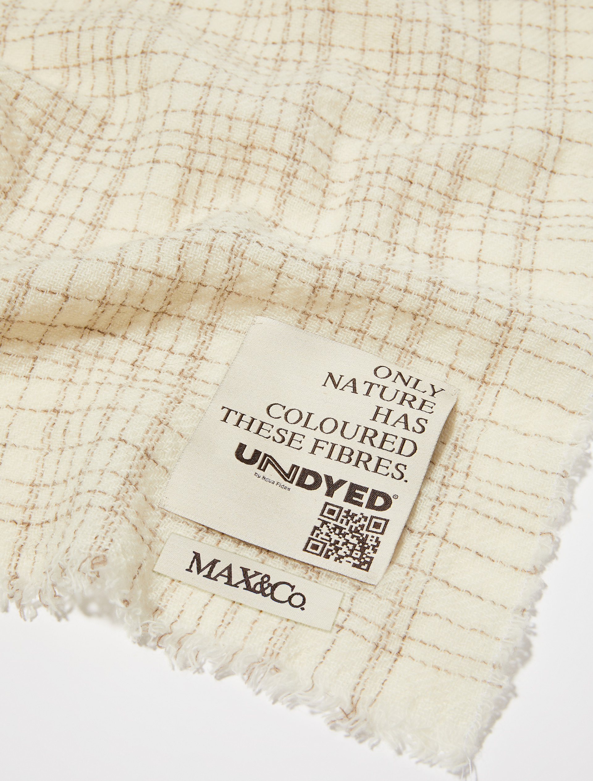 Undyed wool-blend stole, medium grey | MAX&Co. Undyed wool-blend stole - MEDIUM GREY - MAX&Co. - 2