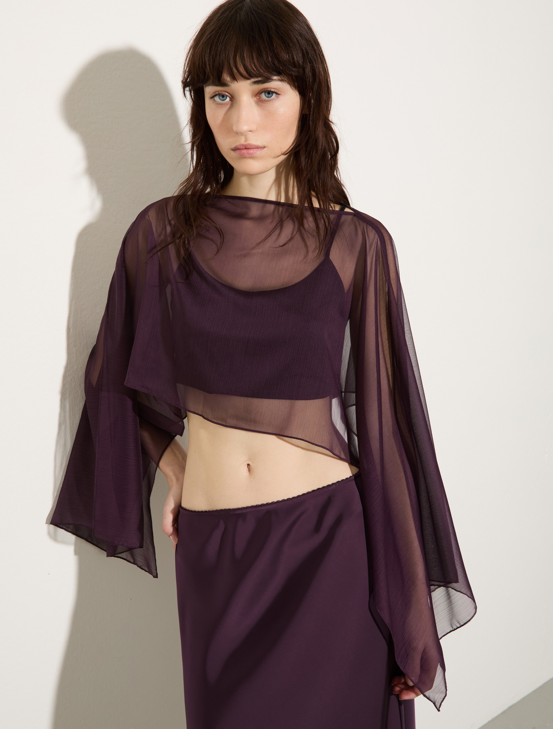 Crepon shrug - AUBERGINE - MAX&Co.