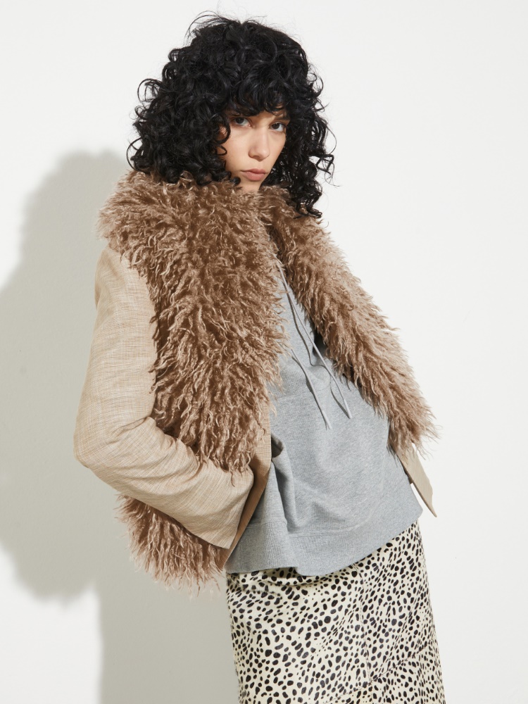 Étole en peluche frisée Étole en peluche frisée - GRIS TOURTERELLE - MAX&Co.