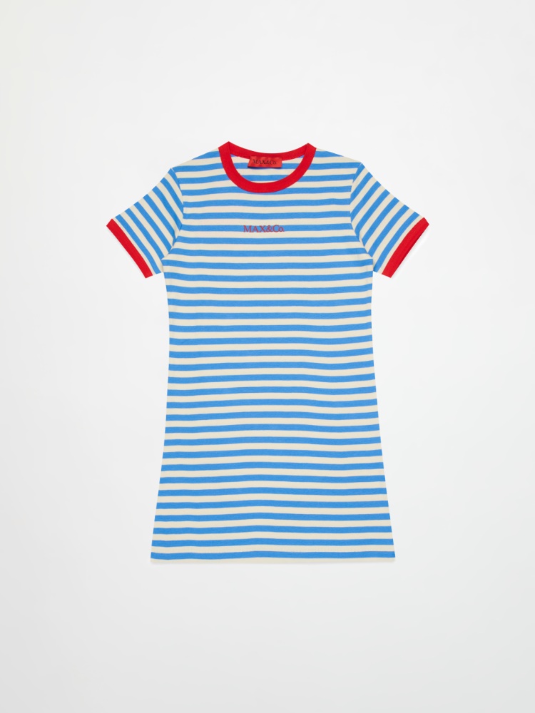 Vestido de rayas con logo KID - LIGHT BLUE - MAX&Co.