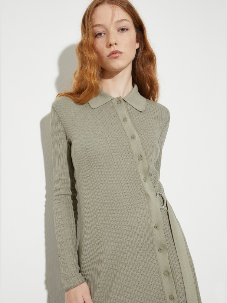 Textured jersey midi shirt dress - MAX&Co. - 3