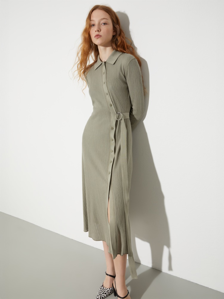 Textured jersey midi shirt dress - MAX&Co.