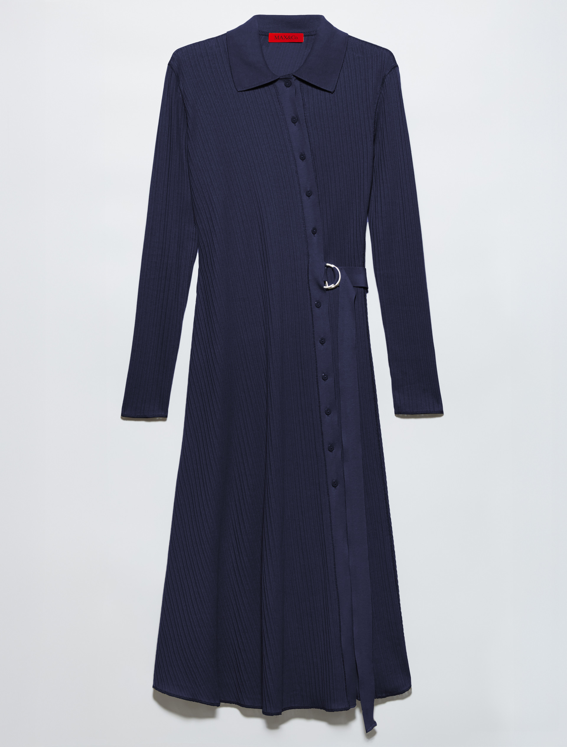 Textured jersey midi shirt dress - NAVY - MAX&Co. - 5