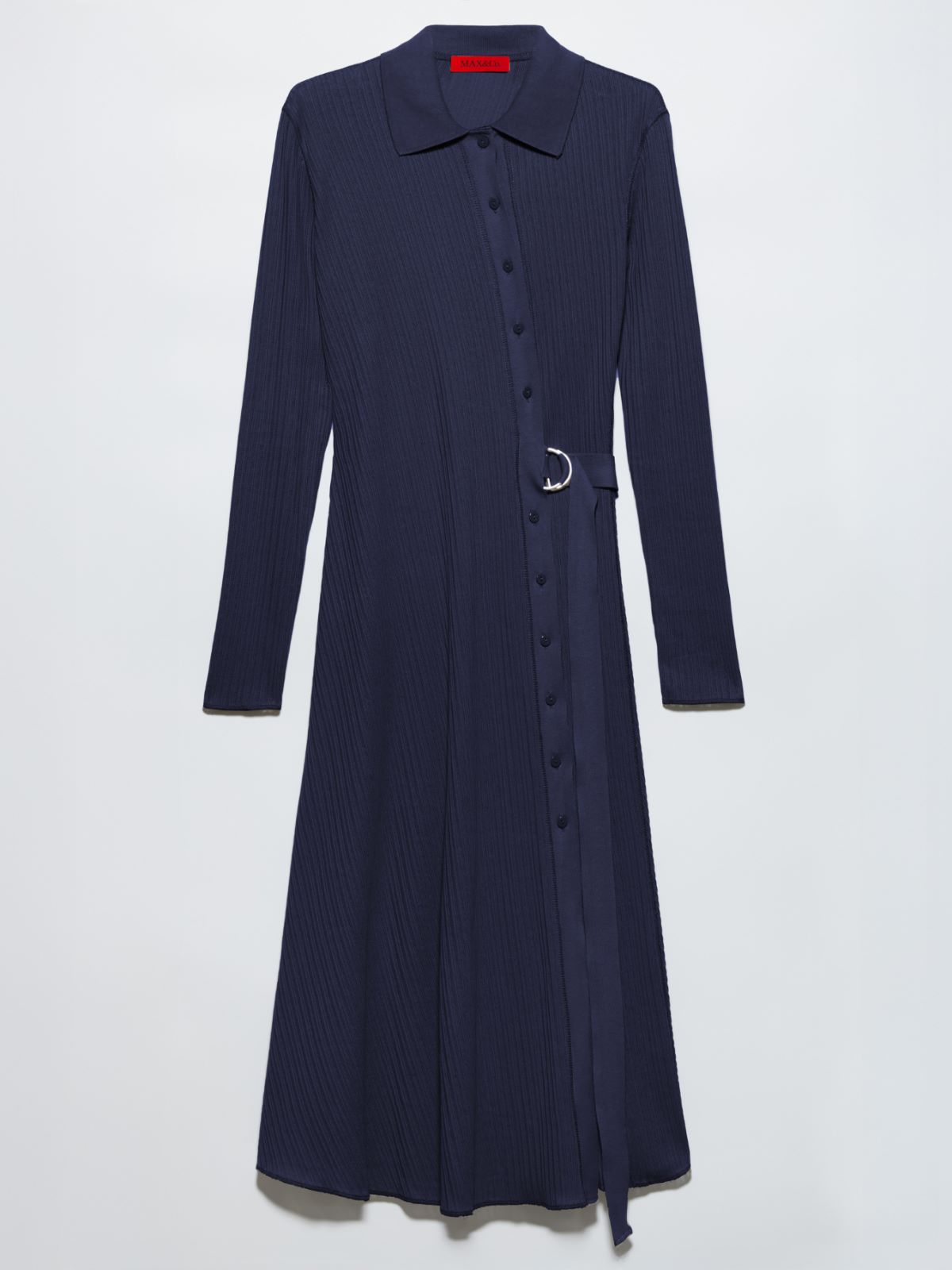 Textured jersey midi shirt dress - NAVY - MAX&Co. - 5