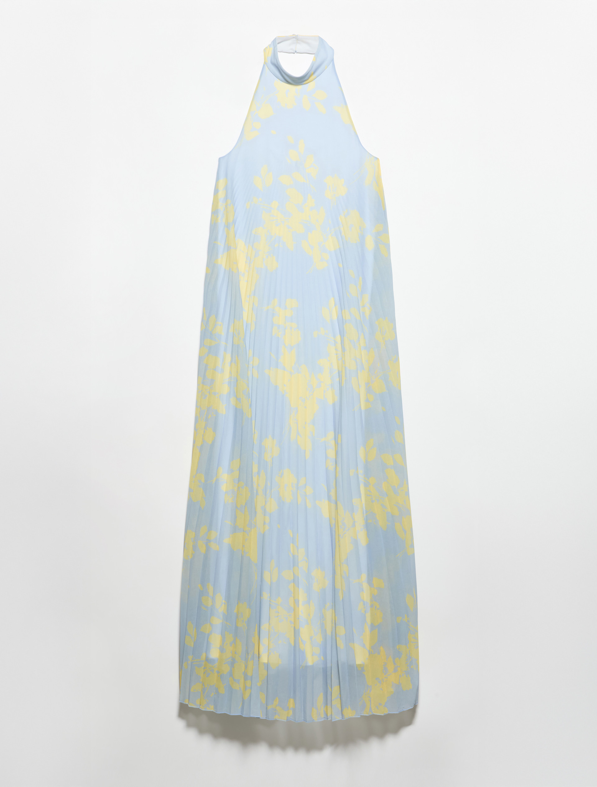 Pleated jersey halterneck dress - DUST BLUE - MAX&Co. - 5