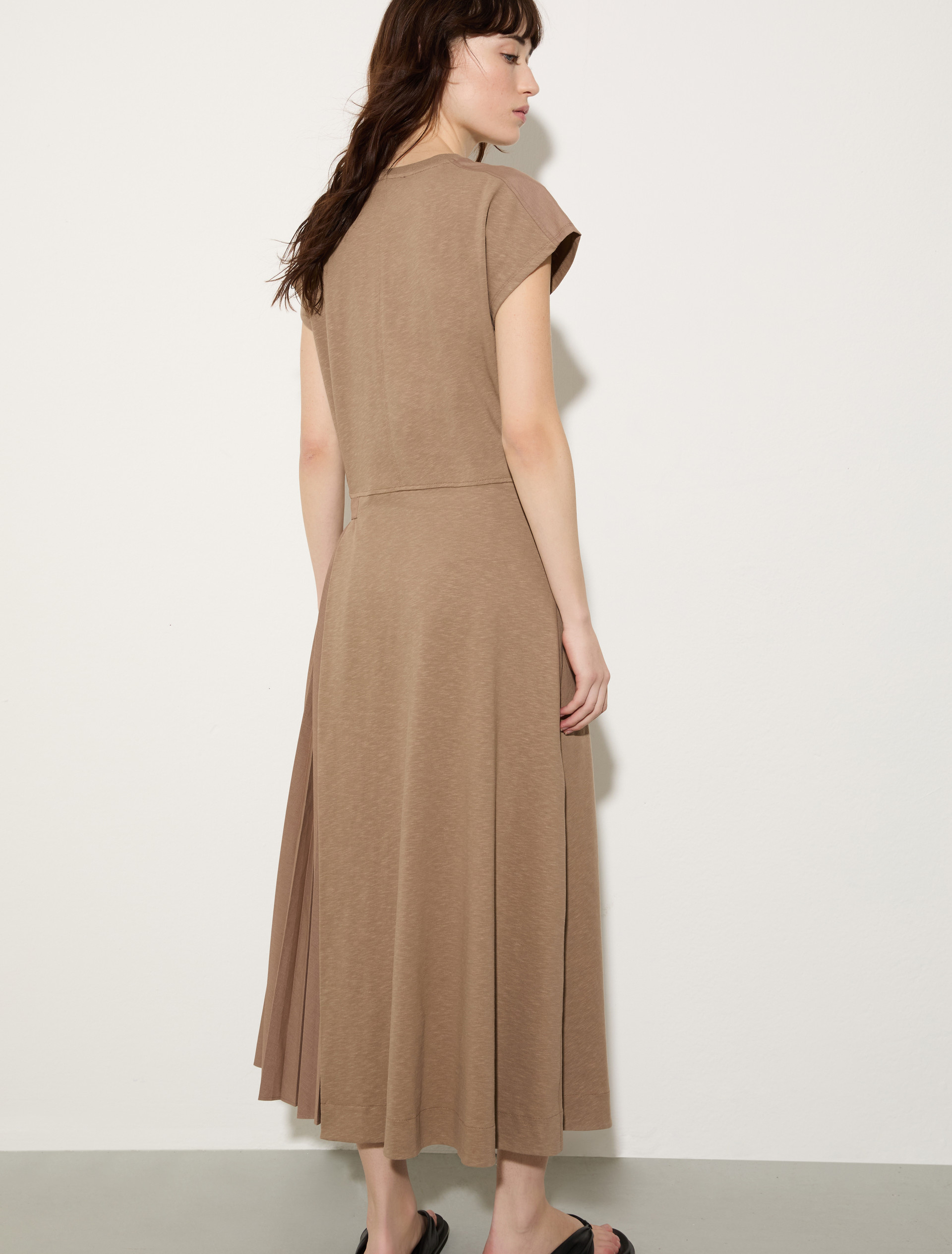 Cotton and linen jersey dress, mud | MAX&Co. Cotton and linen jersey dress - MUD - MAX&Co. - 2