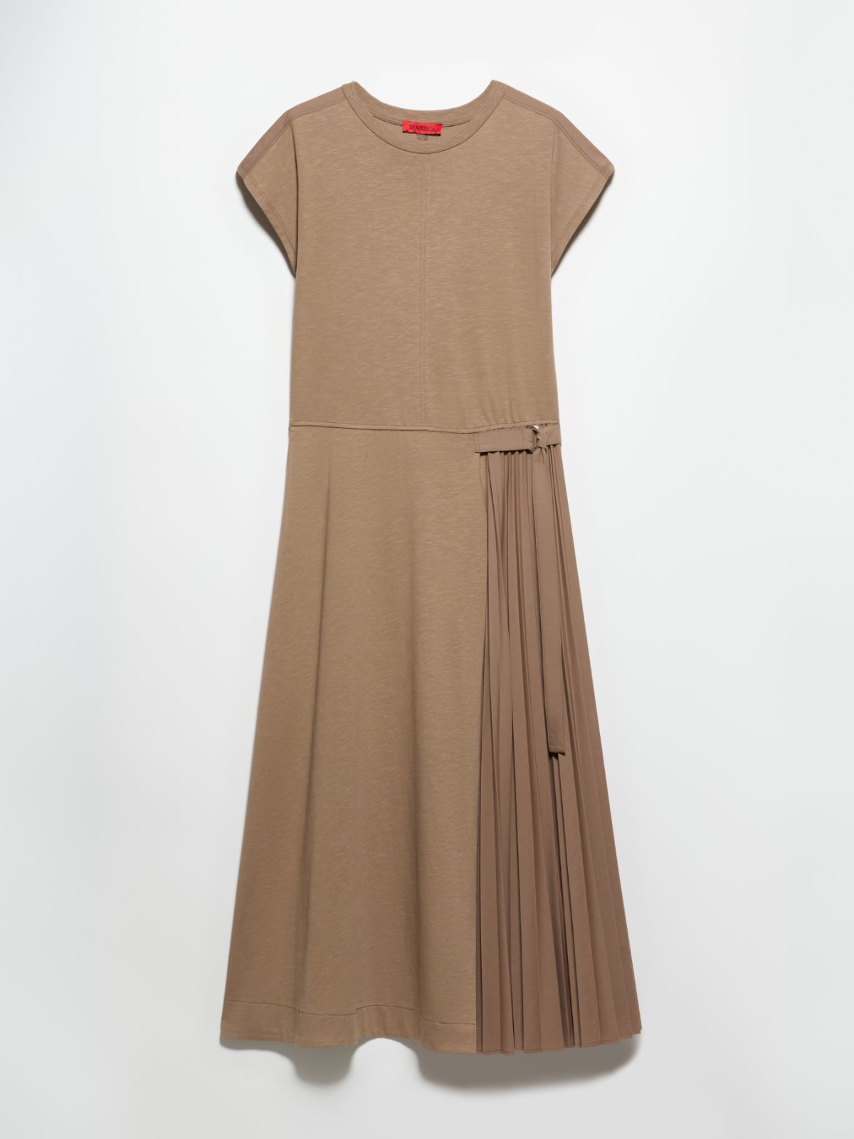 Cotton and linen jersey dress, mud | MAX&Co. Cotton and linen jersey dress - MUD - MAX&Co. - 5