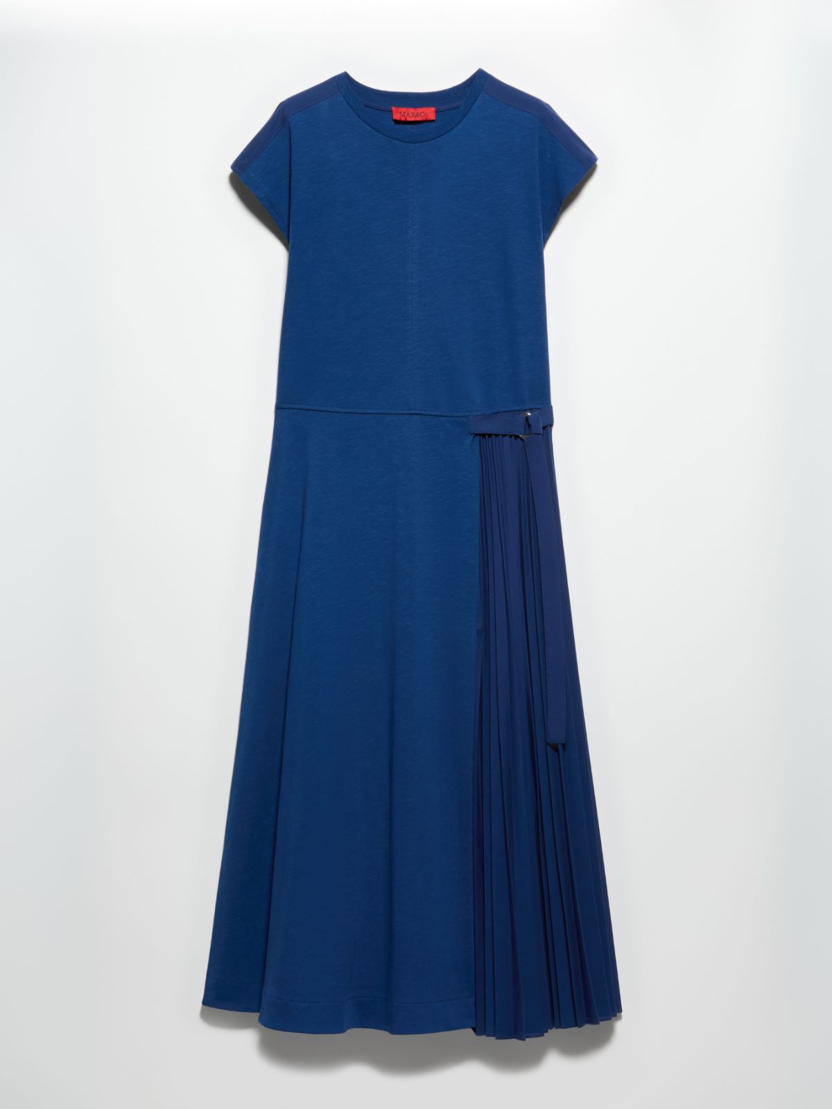 Cotton and linen jersey dress, navy | MAX&Co. Cotton and linen jersey dress - NAVY - MAX&Co. - 5