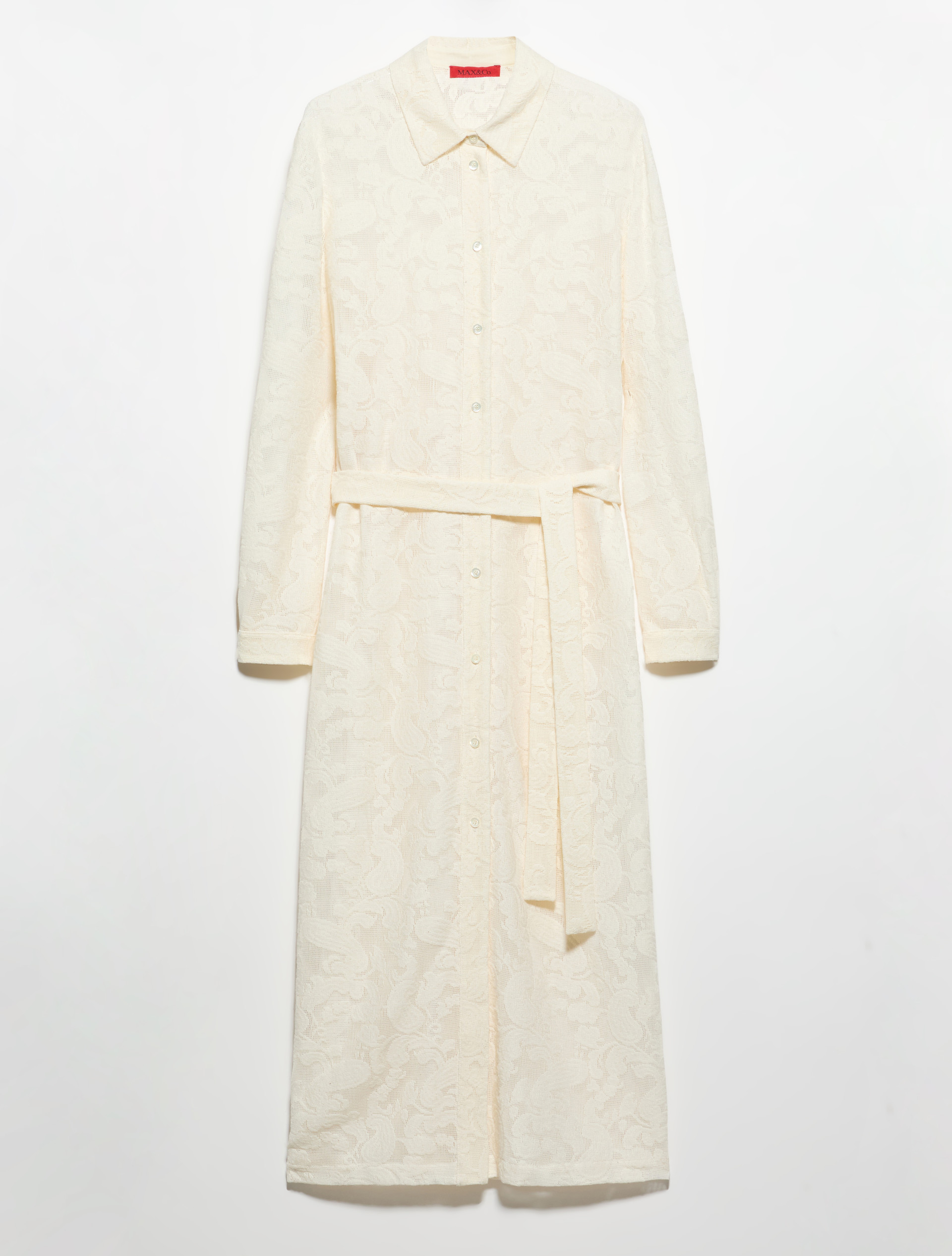 Lacy jersey shirt dress, milk | MAX&Co. Lacy jersey shirt dress - MILK - MAX&Co. - 5