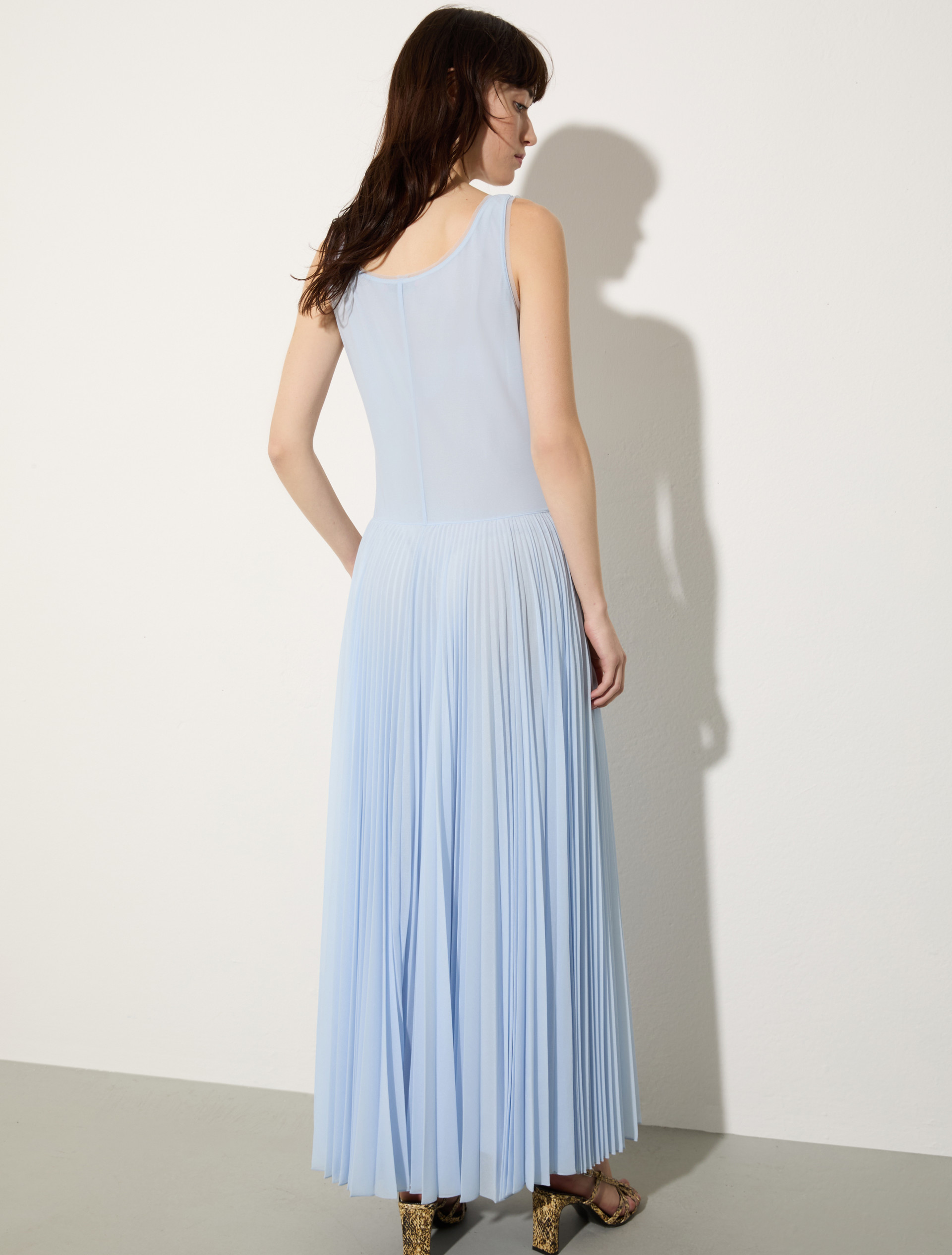 Pleated jersey long dress, light blue | MAX&Co. Pleated jersey long dress - LIGHT BLUE - MAX&Co. - 2