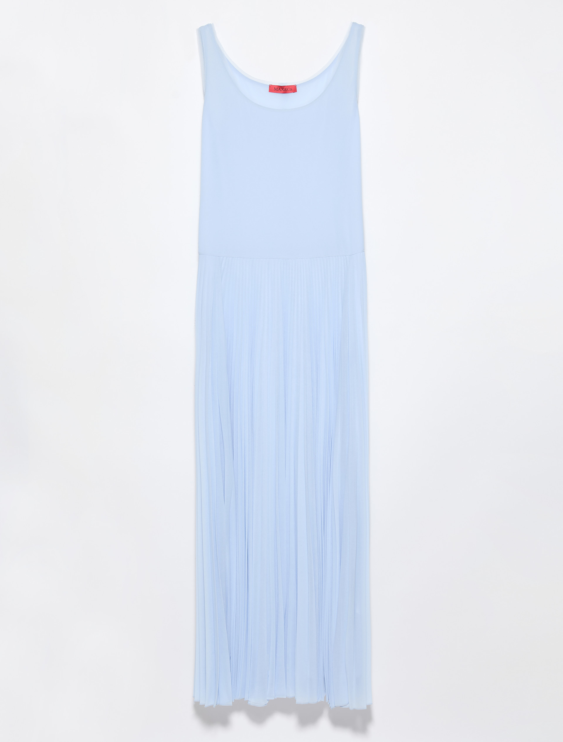 Pleated jersey long dress, light blue | MAX&Co. Pleated jersey long dress - LIGHT BLUE - MAX&Co. - 5