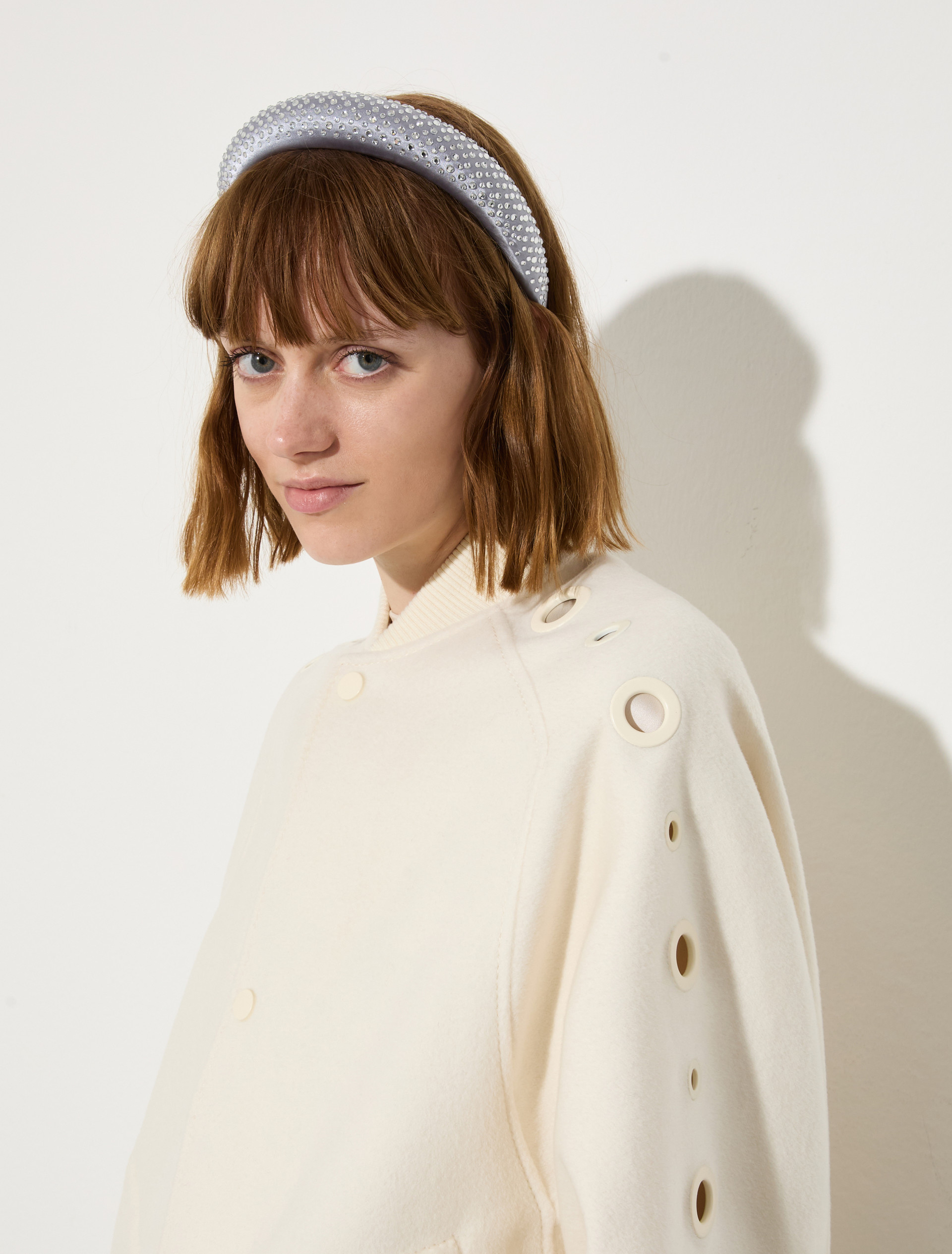 Serre-tête en satin avec strass - GRIS MOYEN - MAX&Co. - 4