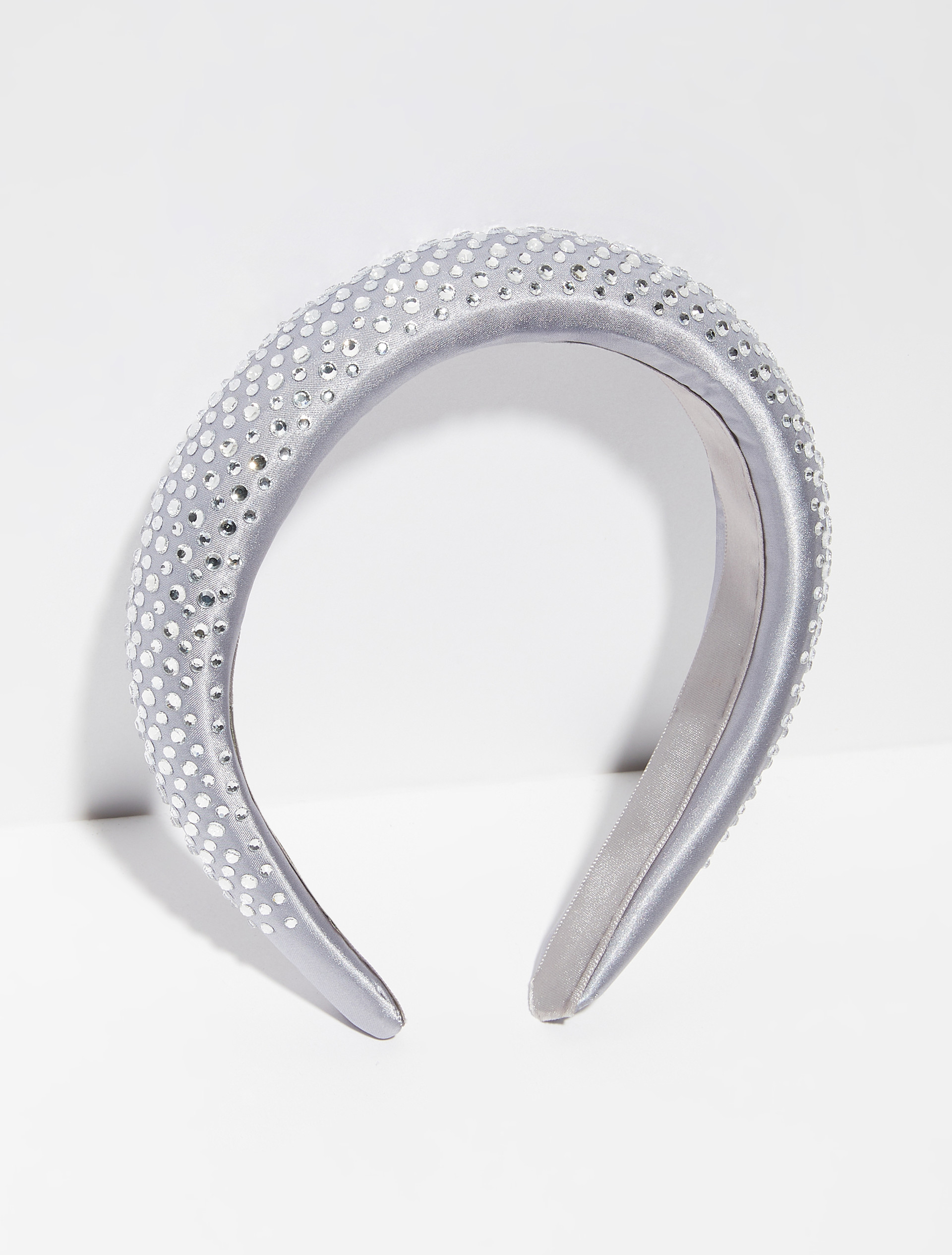 Serre-tête en satin avec strass - GRIS MOYEN - MAX&Co.