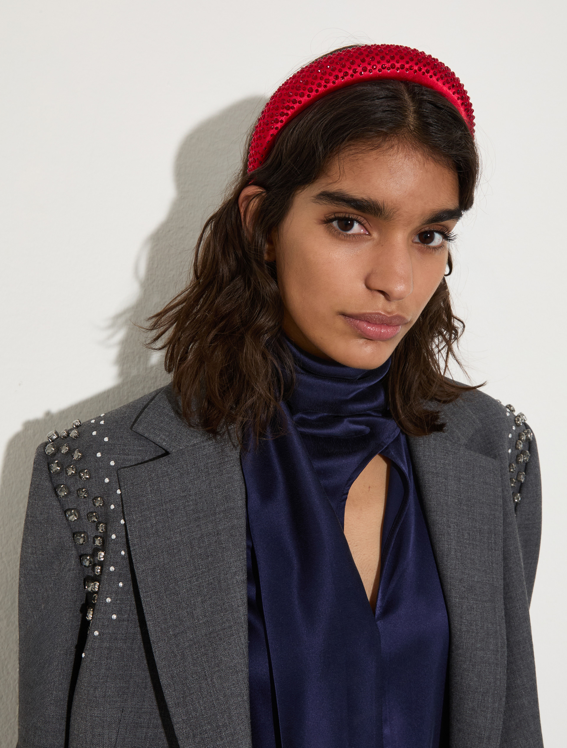 Serre-tête en satin avec strass, rouge | MAX&Co. Serre-tête en satin avec strass - ROUGE - MAX&Co. - 3