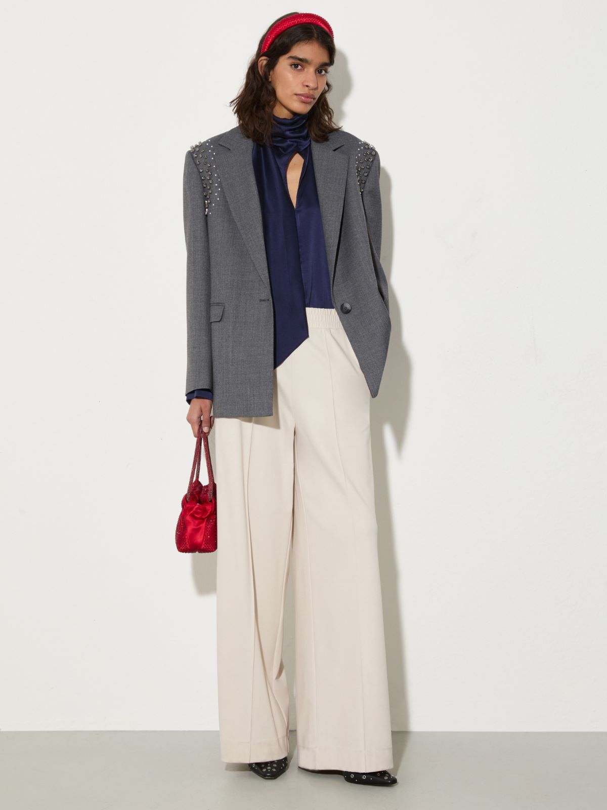 Serre-tête en satin avec strass, rouge | MAX&Co. Serre-tête en satin avec strass - ROUGE - MAX&Co. - 4