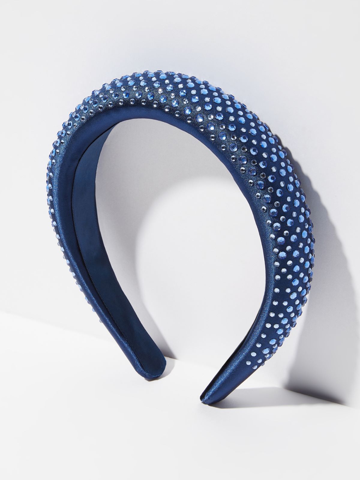 Serre-tête en satin avec strass, bleu | MAX&Co. Serre-tête en satin avec strass - BLEU - MAX&Co.