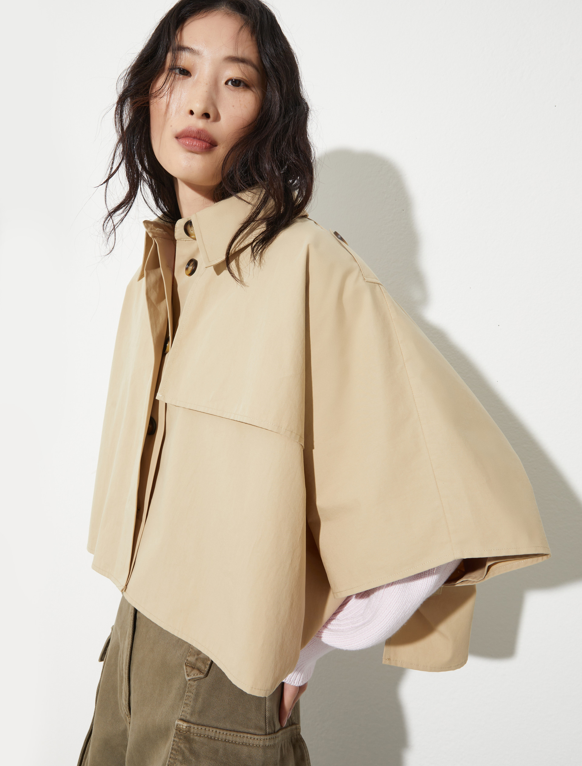 Water-repellent cotton cape - BEIGE - MAX&Co. - 3