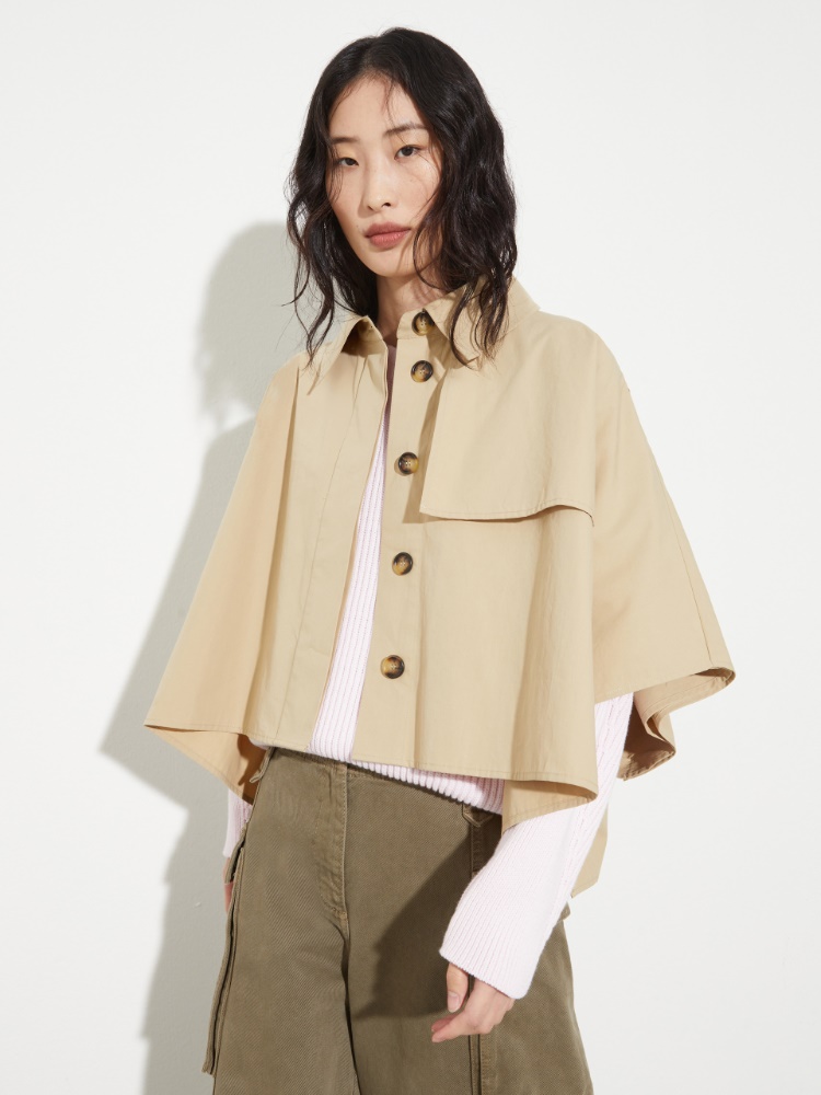 Water-repellent cotton cape - BEIGE - MAX&Co.