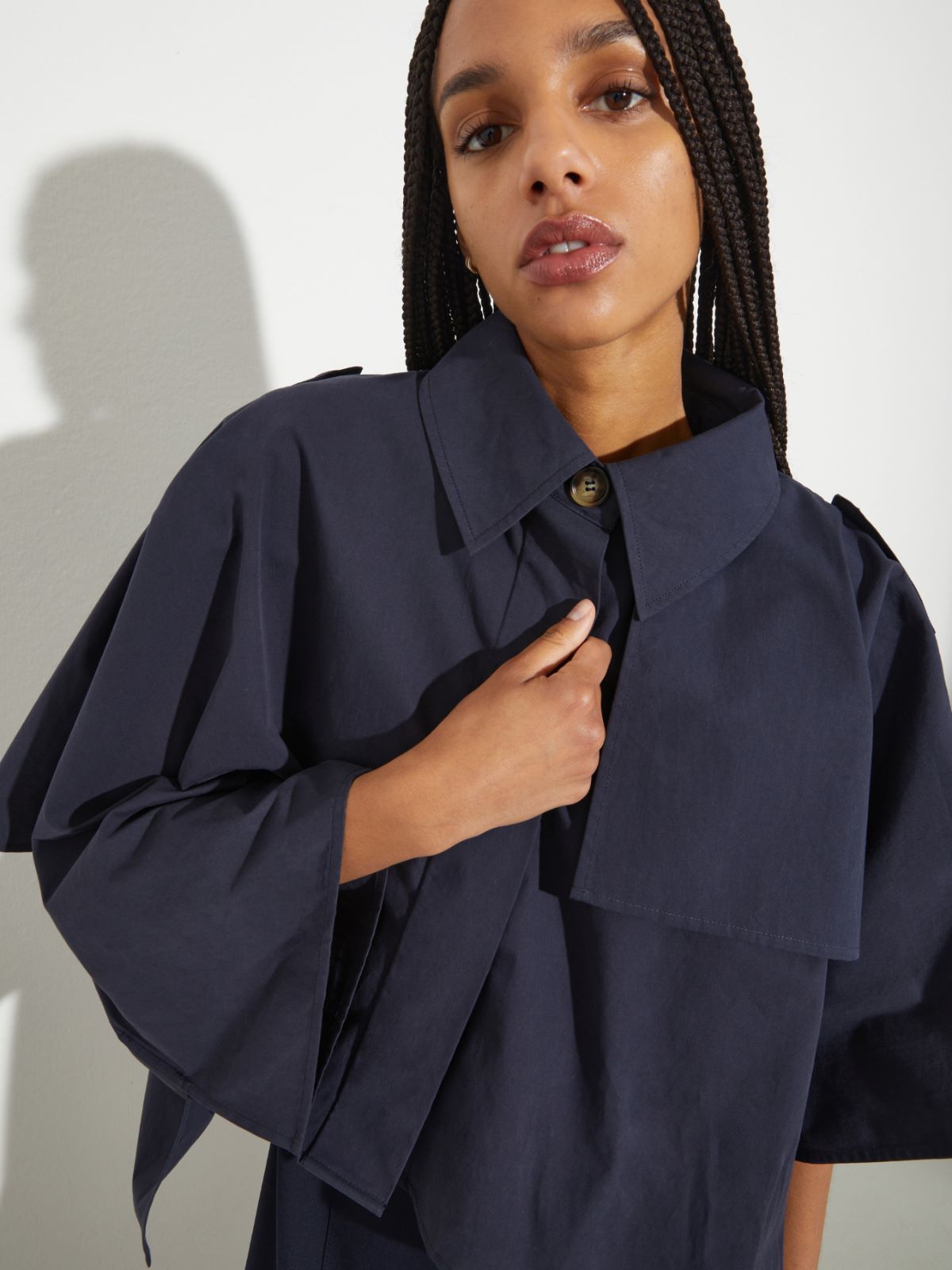 Water-repellent cotton cape - NAVY - MAX&Co. - 6