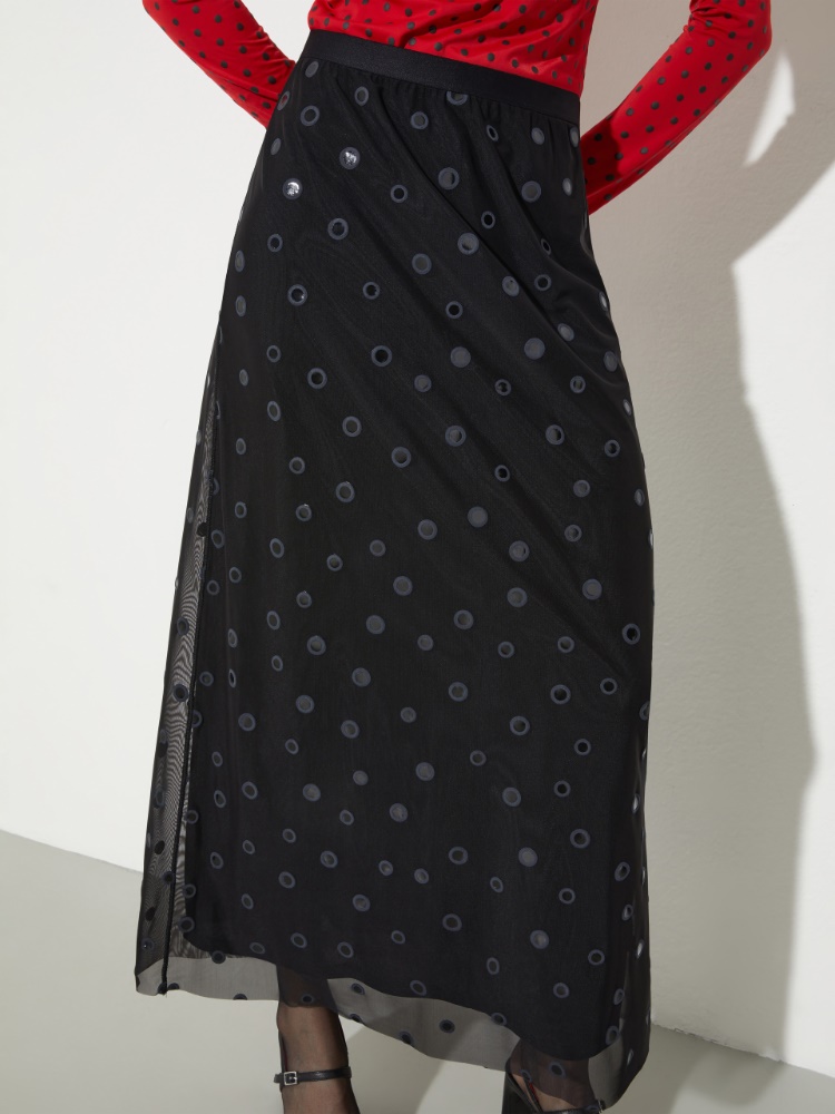 Polka-dot tulle-jersey skirt - MAX&Co. - 3