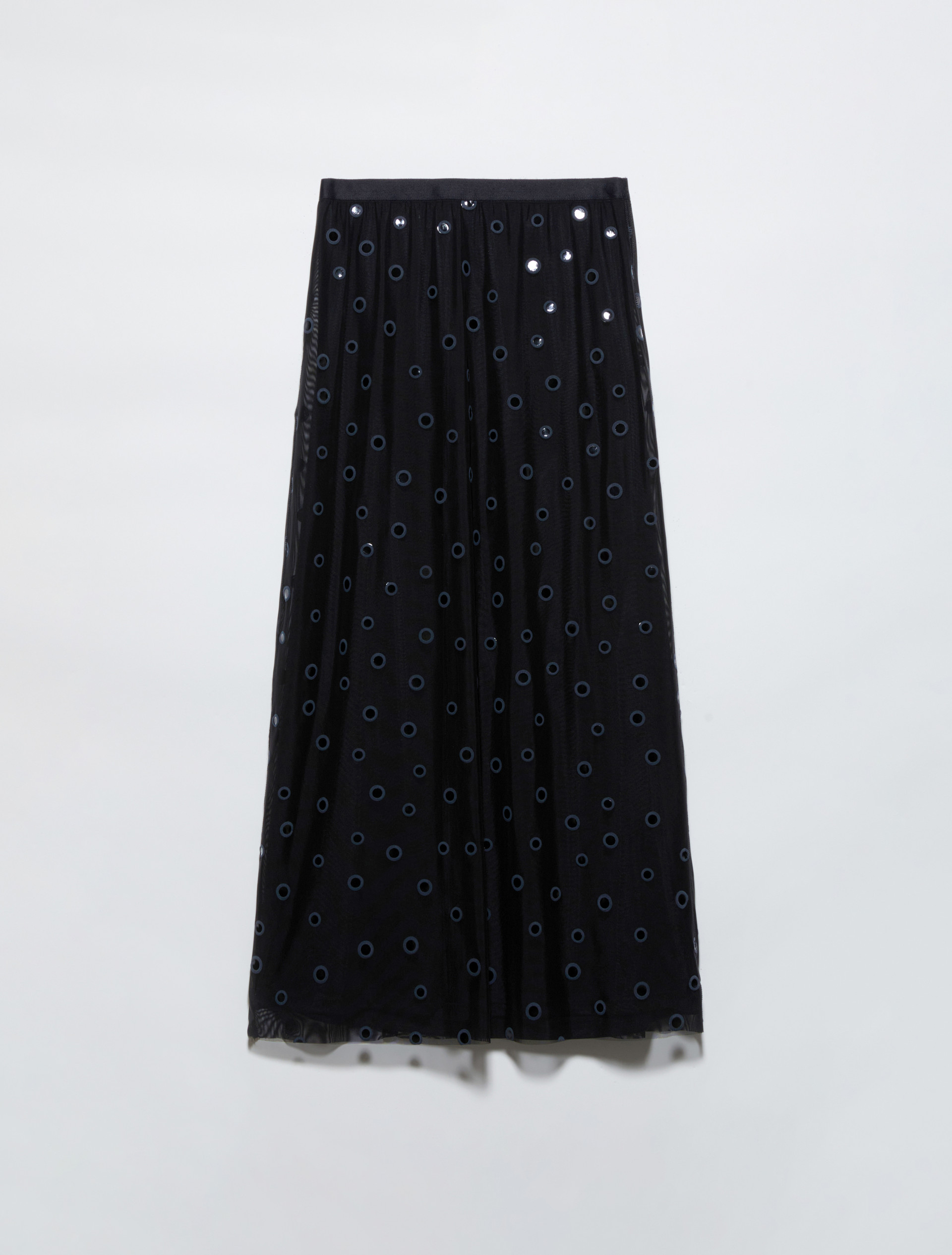 Polka-dot tulle-jersey skirt - BLACK - MAX&Co. - 5