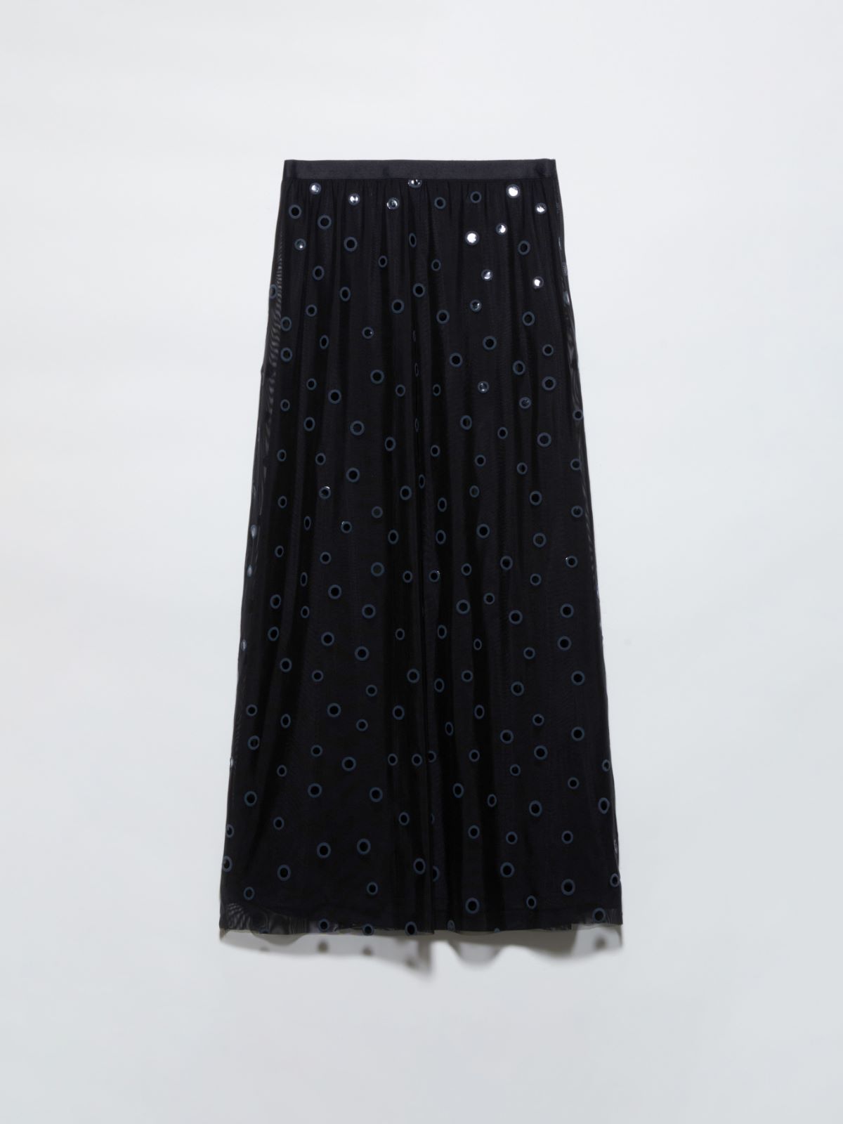 Polka-dot tulle-jersey skirt - BLACK - MAX&Co. - 5