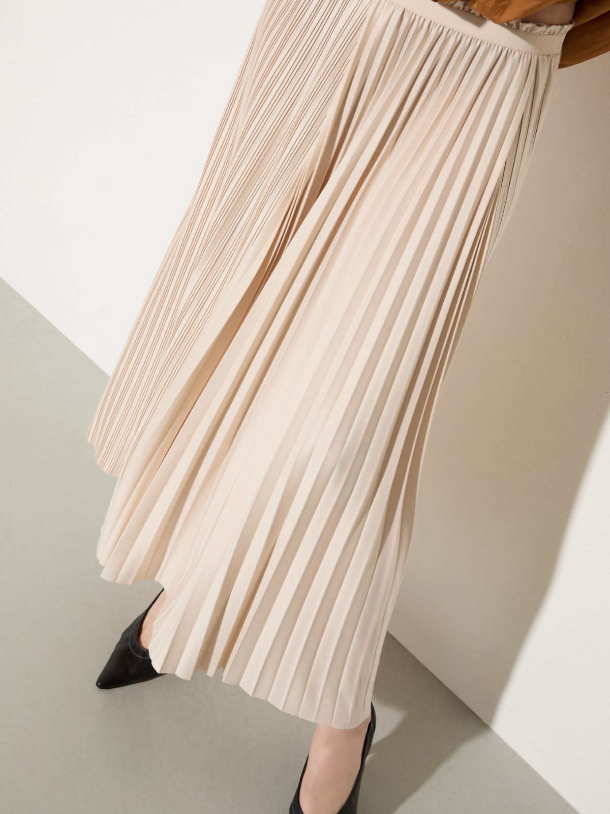Pleated jersey skirt, powder | MAX&Co. Pleated jersey skirt - POWDER - MAX&Co. - 3