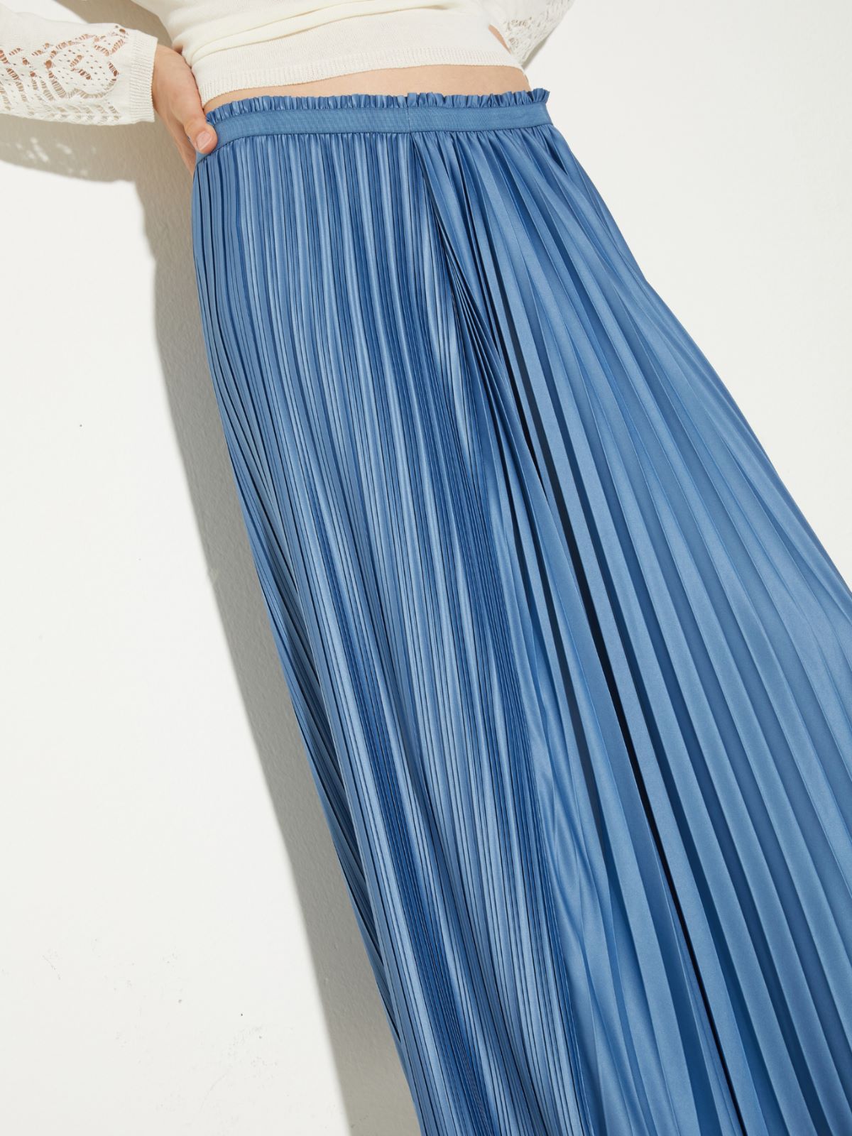 Pleated jersey skirt - SKY BLUE - MAX&Co. - 3
