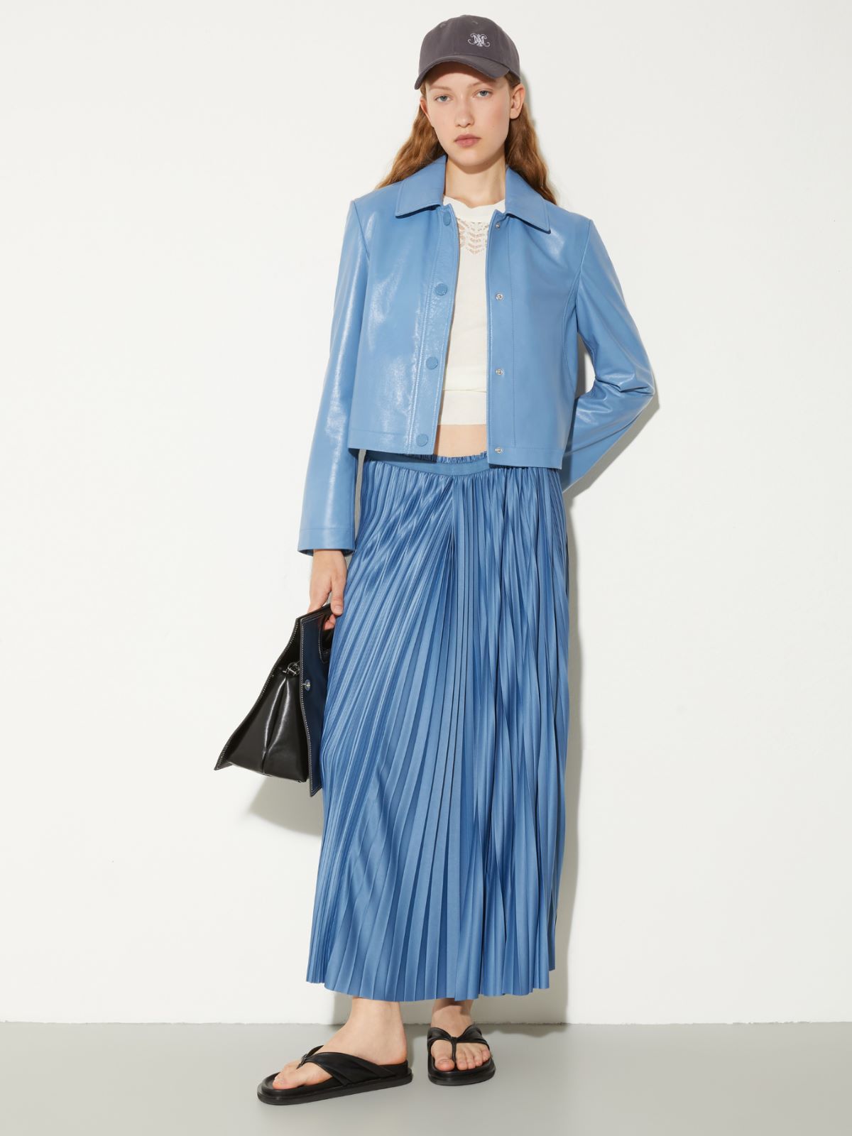 Pleated jersey skirt - SKY BLUE - MAX&Co. - 4