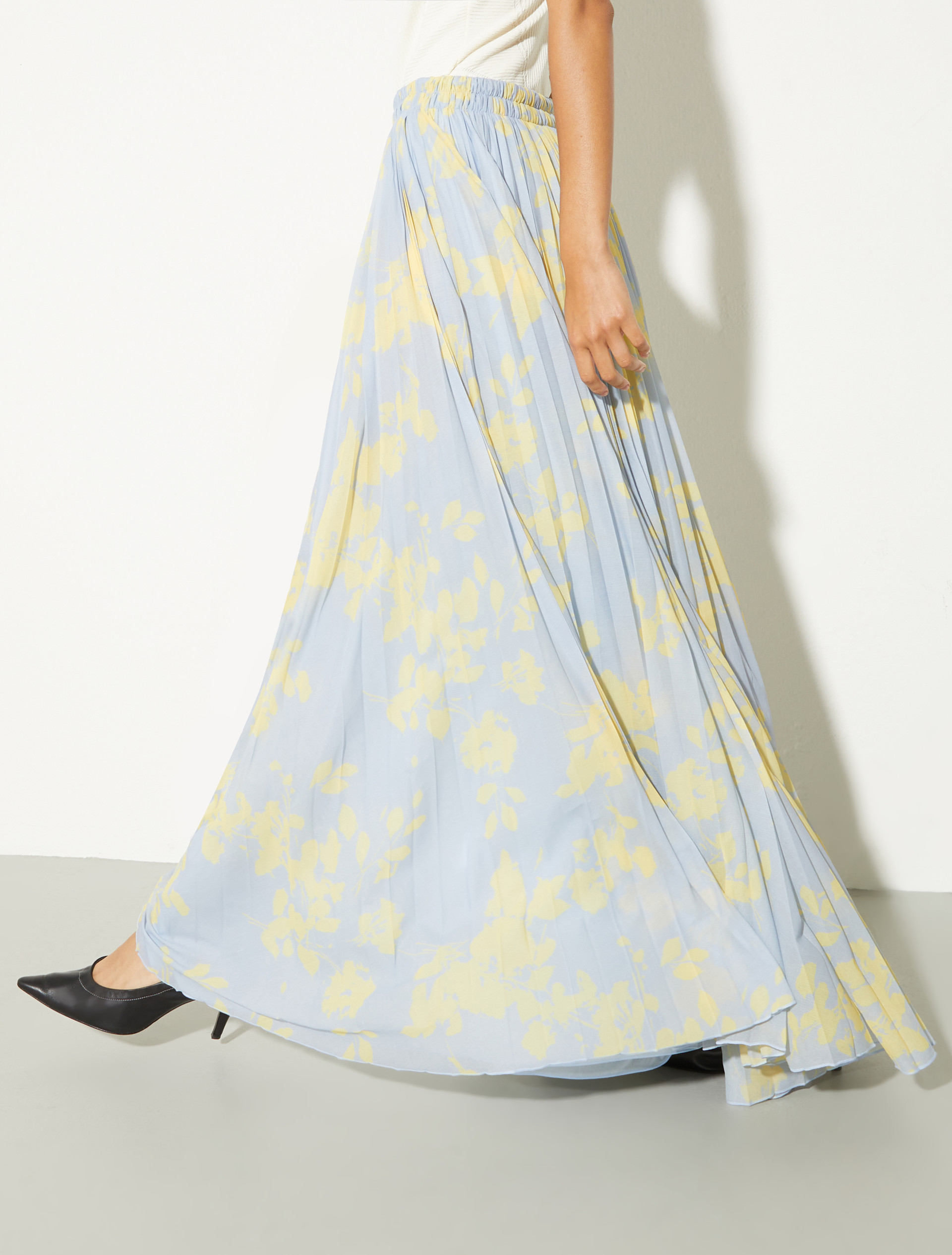 Pleated jersey circle skirt, dust blue | MAX&Co. Pleated jersey circle skirt - DUST BLUE - MAX&Co. - 3