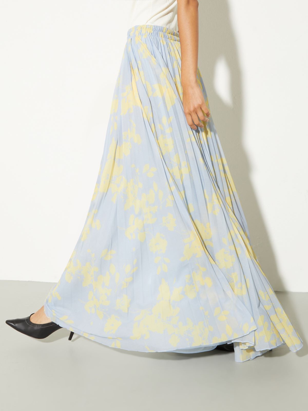 Pleated jersey circle skirt, dust blue | MAX&Co. Pleated jersey circle skirt - DUST BLUE - MAX&Co. - 3
