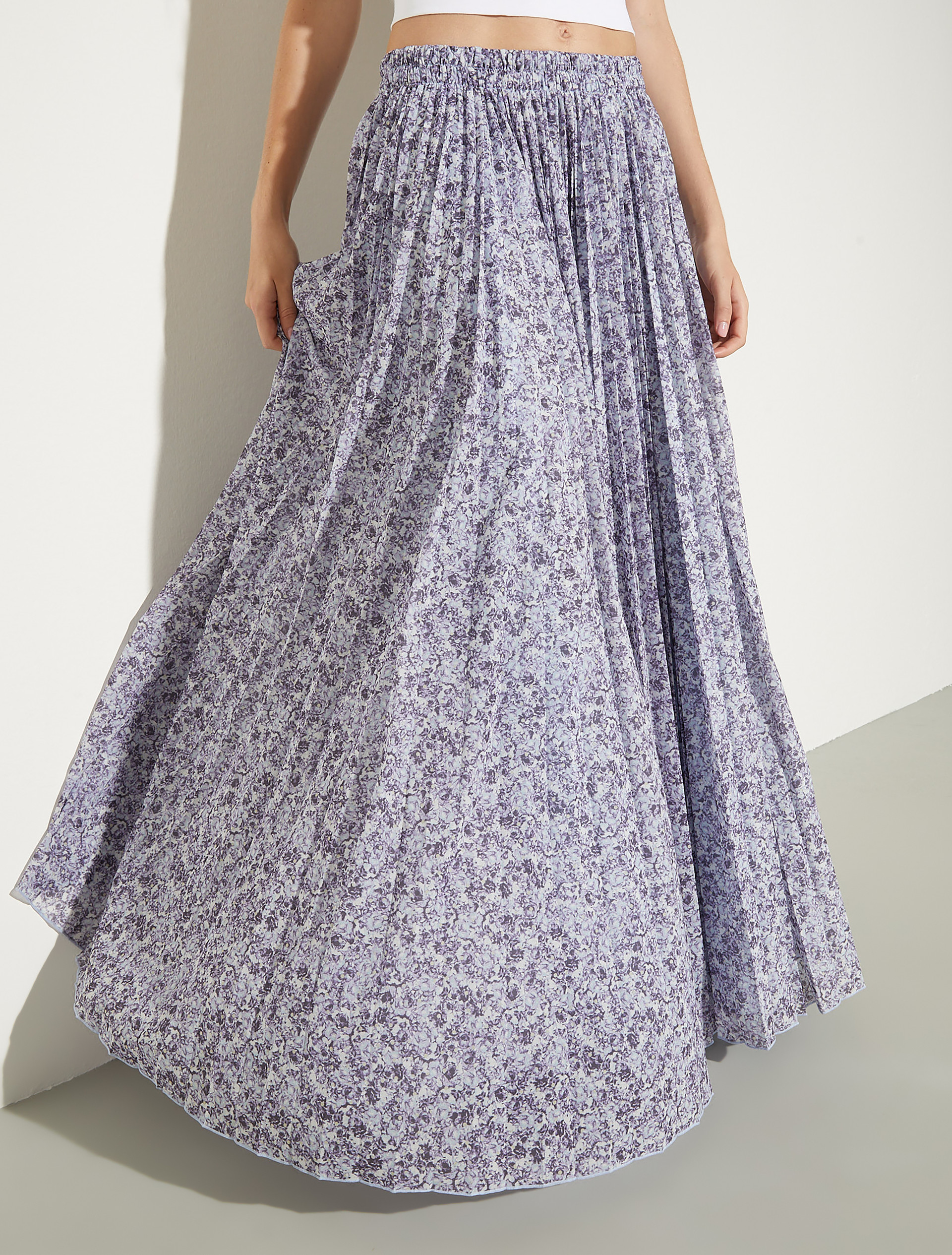 Pleated jersey circle skirt - AUBERGINE - MAX&Co. - 3