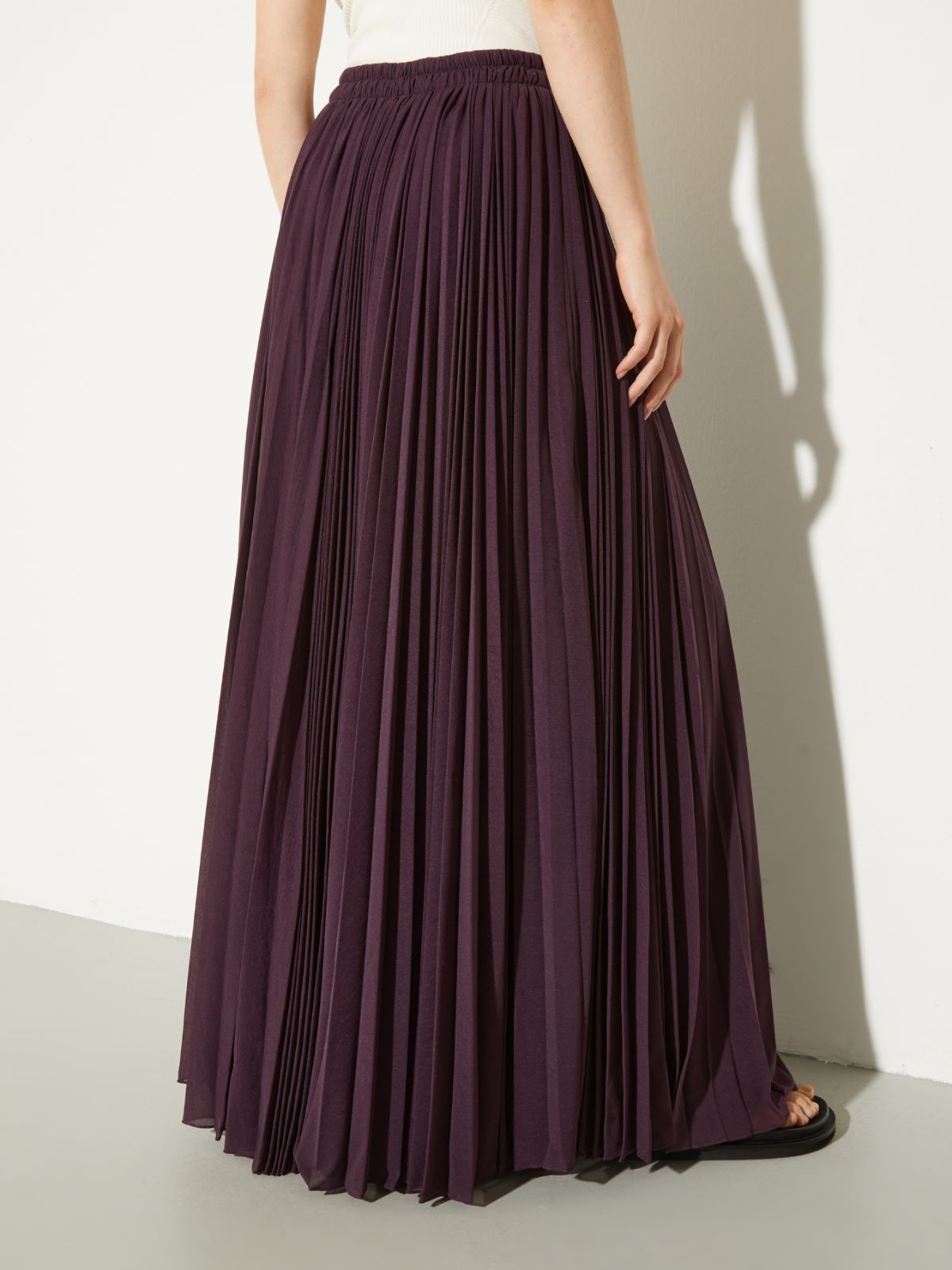 Pleated jersey circle skirt - AUBERGINE - MAX&Co. - 2