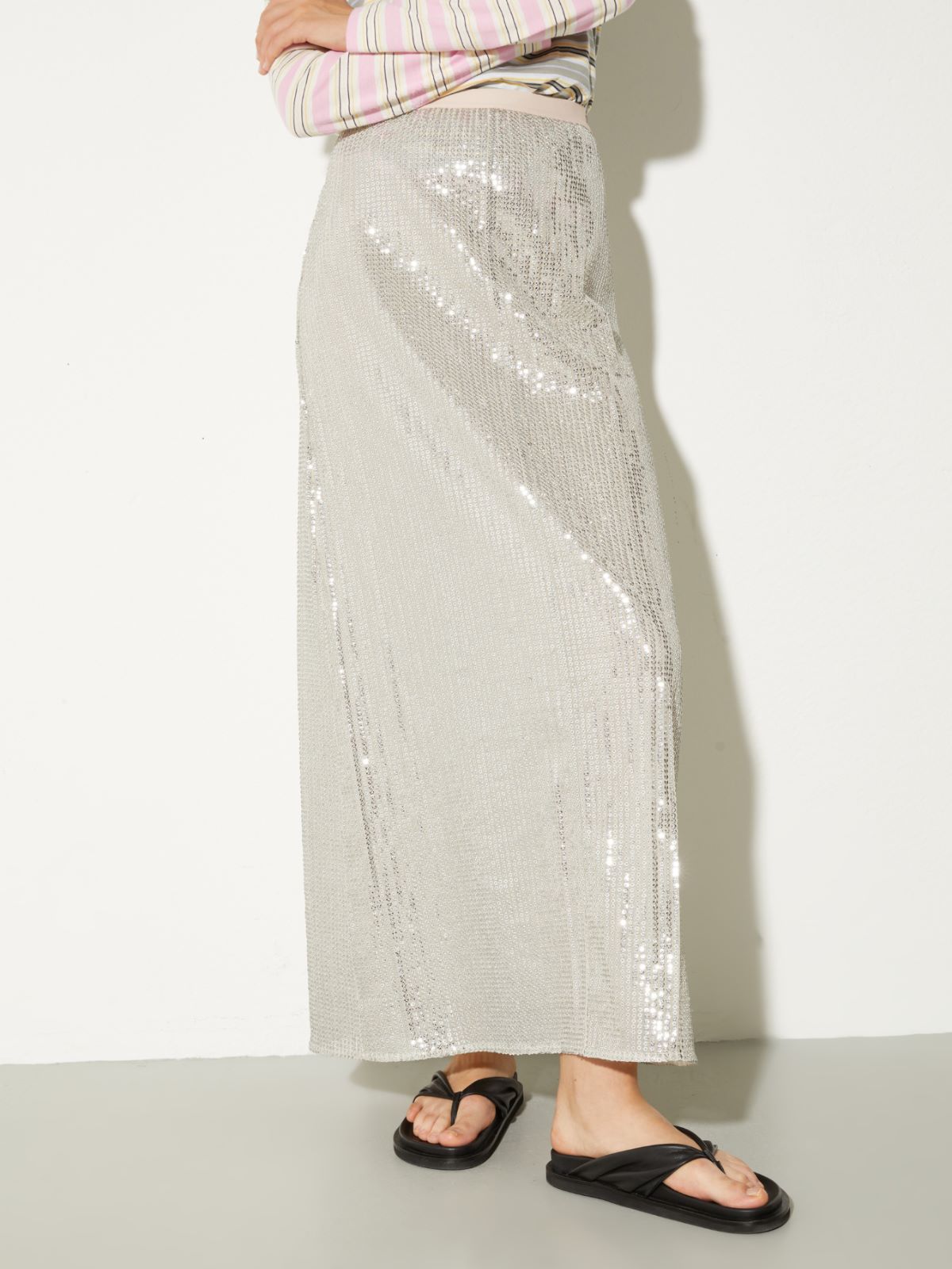 Sequinned tulle skirt - POWDER - MAX&Co.