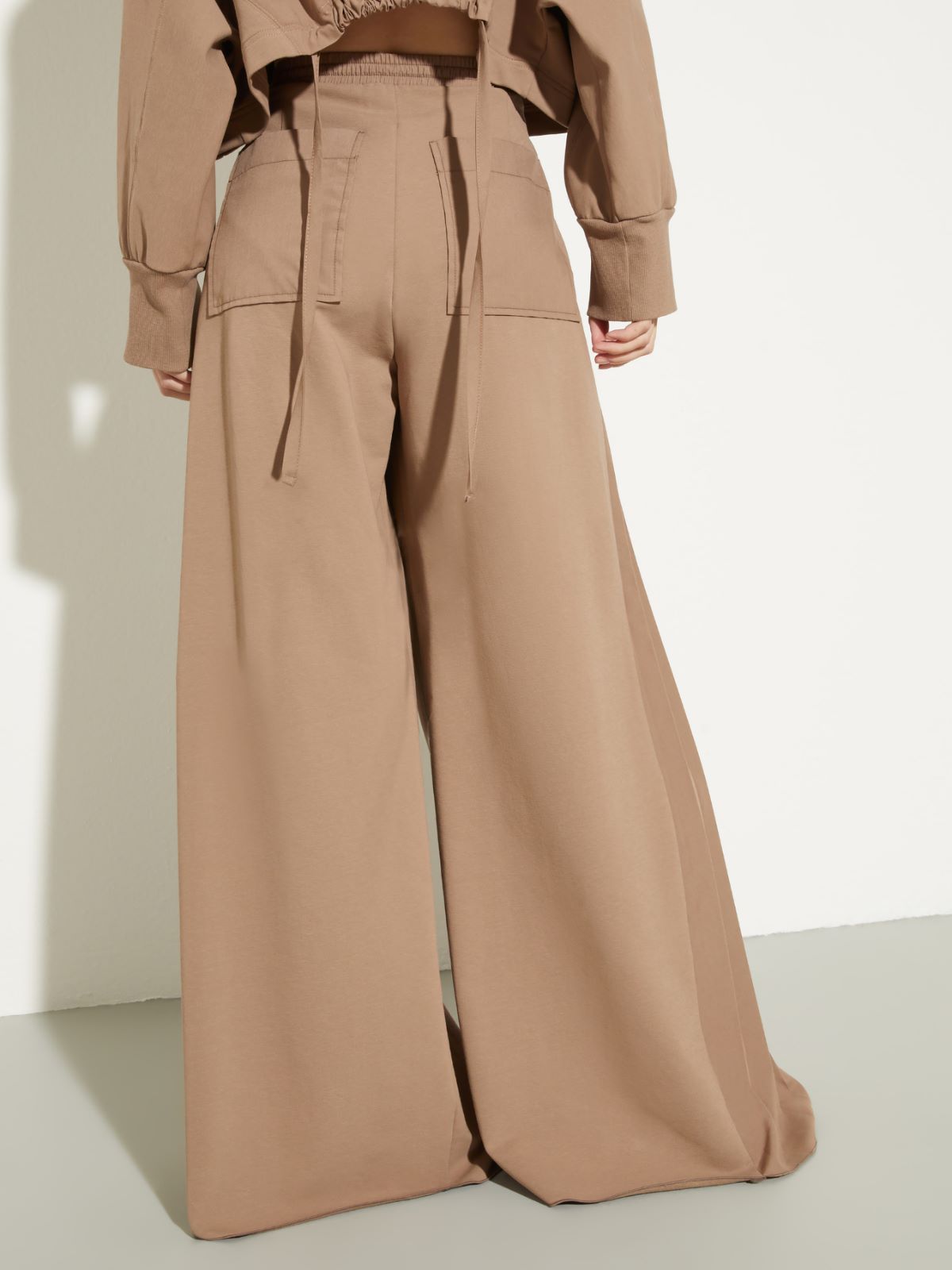 Pleated cotton-fleece joggers - MUD - MAX&Co. - 2